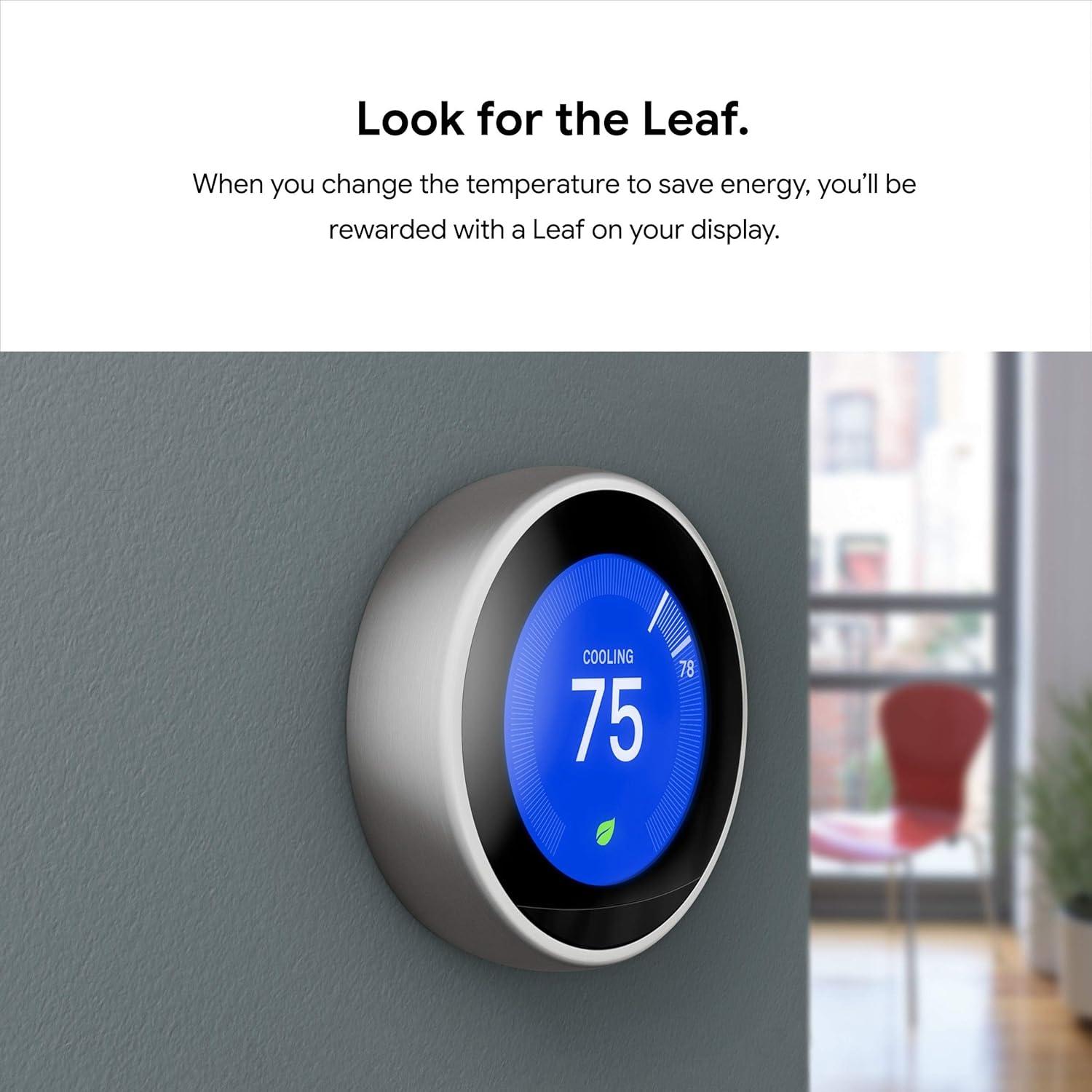 Termostato Inteligente Google Nest 3ra Generación Acero Pulido