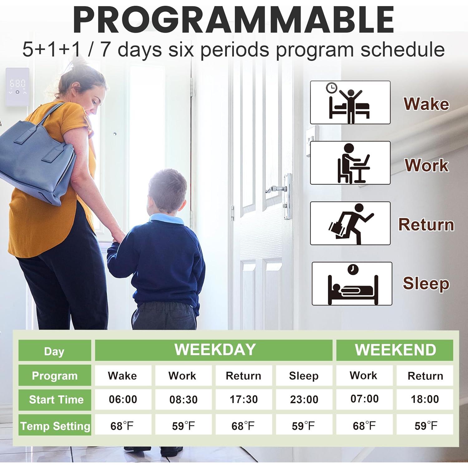Termostato Inteligente MAXKOSKO WiFi para Calefacción de Suelo