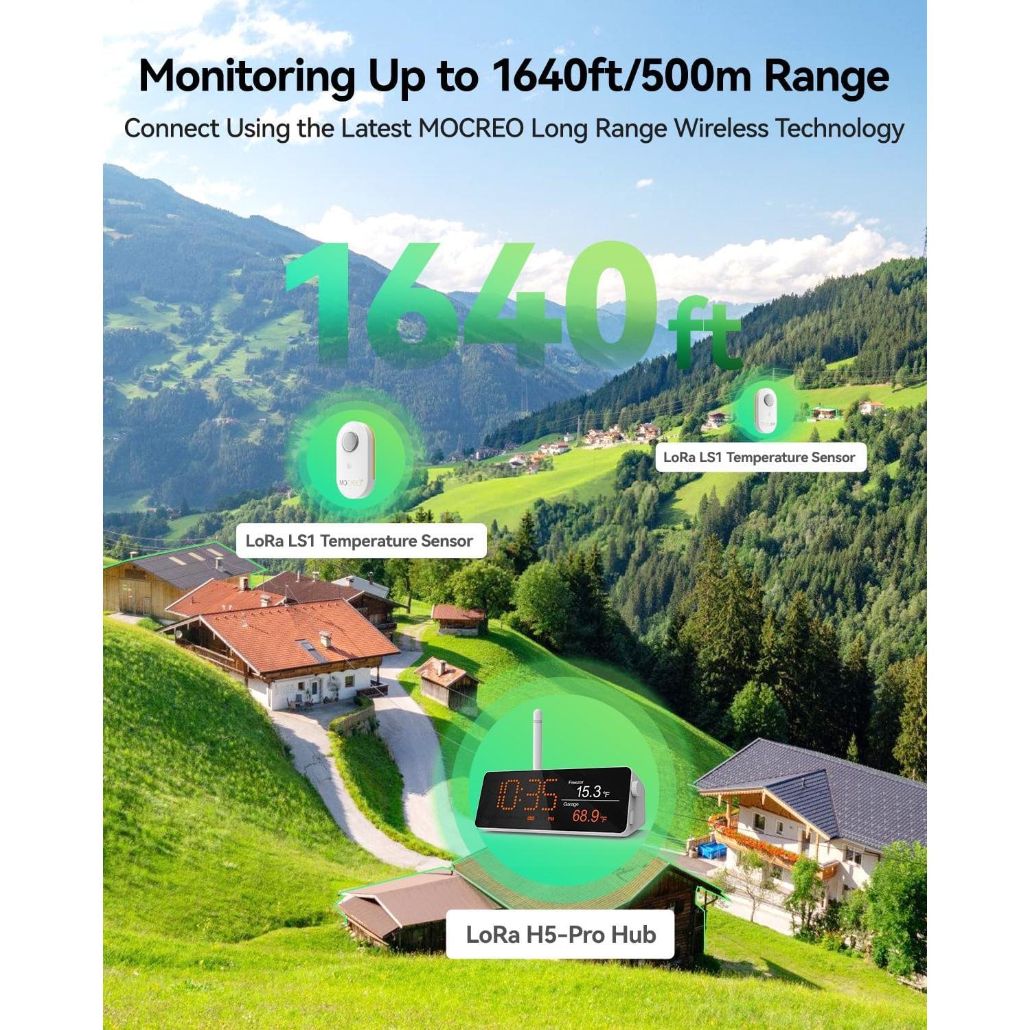 Termómetro Remoto WiFi MOCREO H5Pro con 2 Sensores IP66