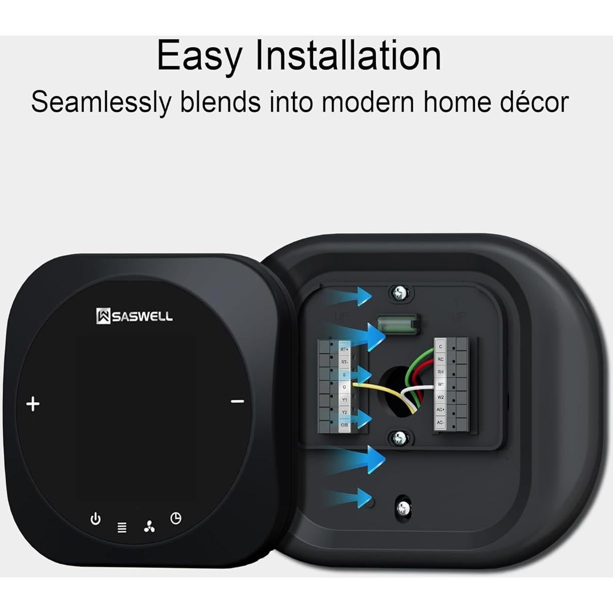 Termostato WiFi Inteligente SASWELL T18BUTW-7, Programable 7 Días