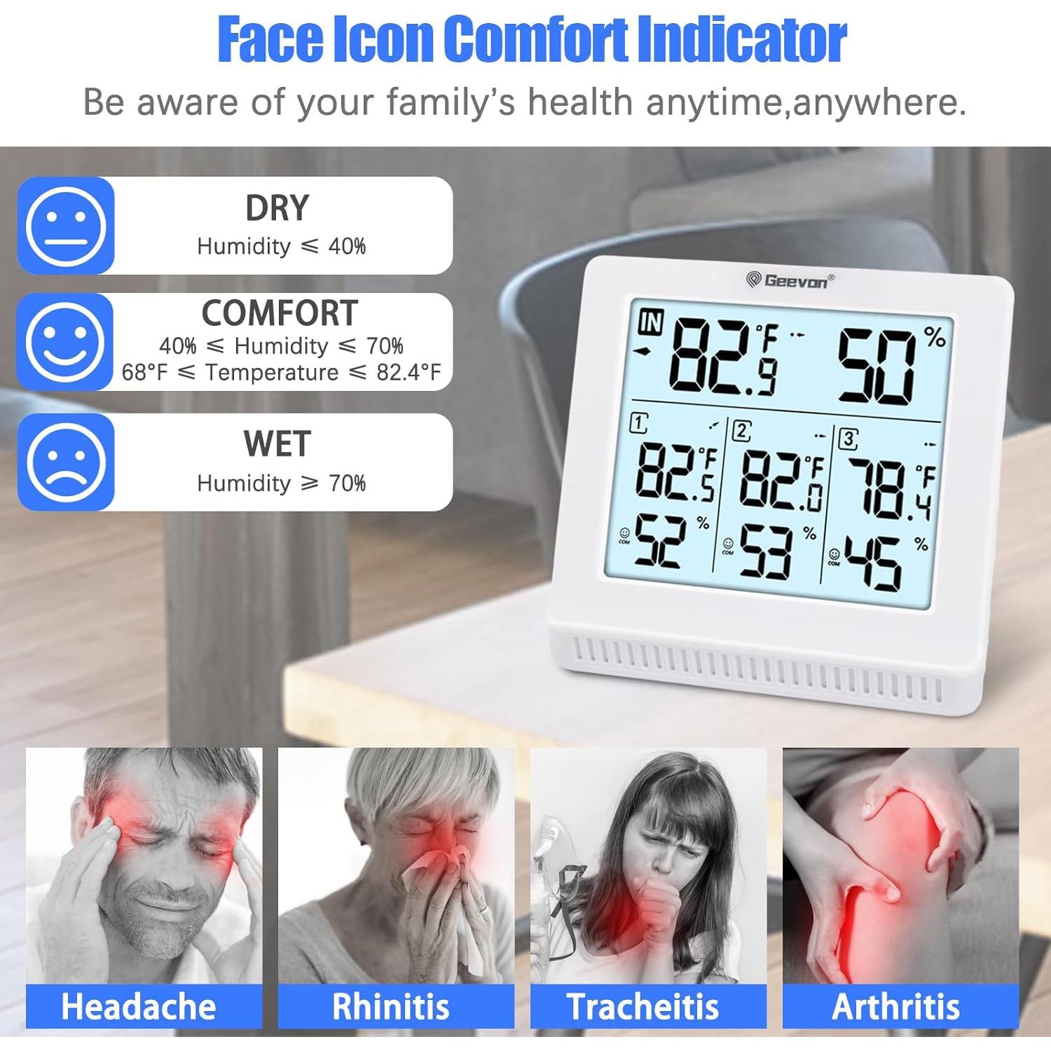 Termómetro Inalámbrico Geevon con 3 Sensores, Digital y USB