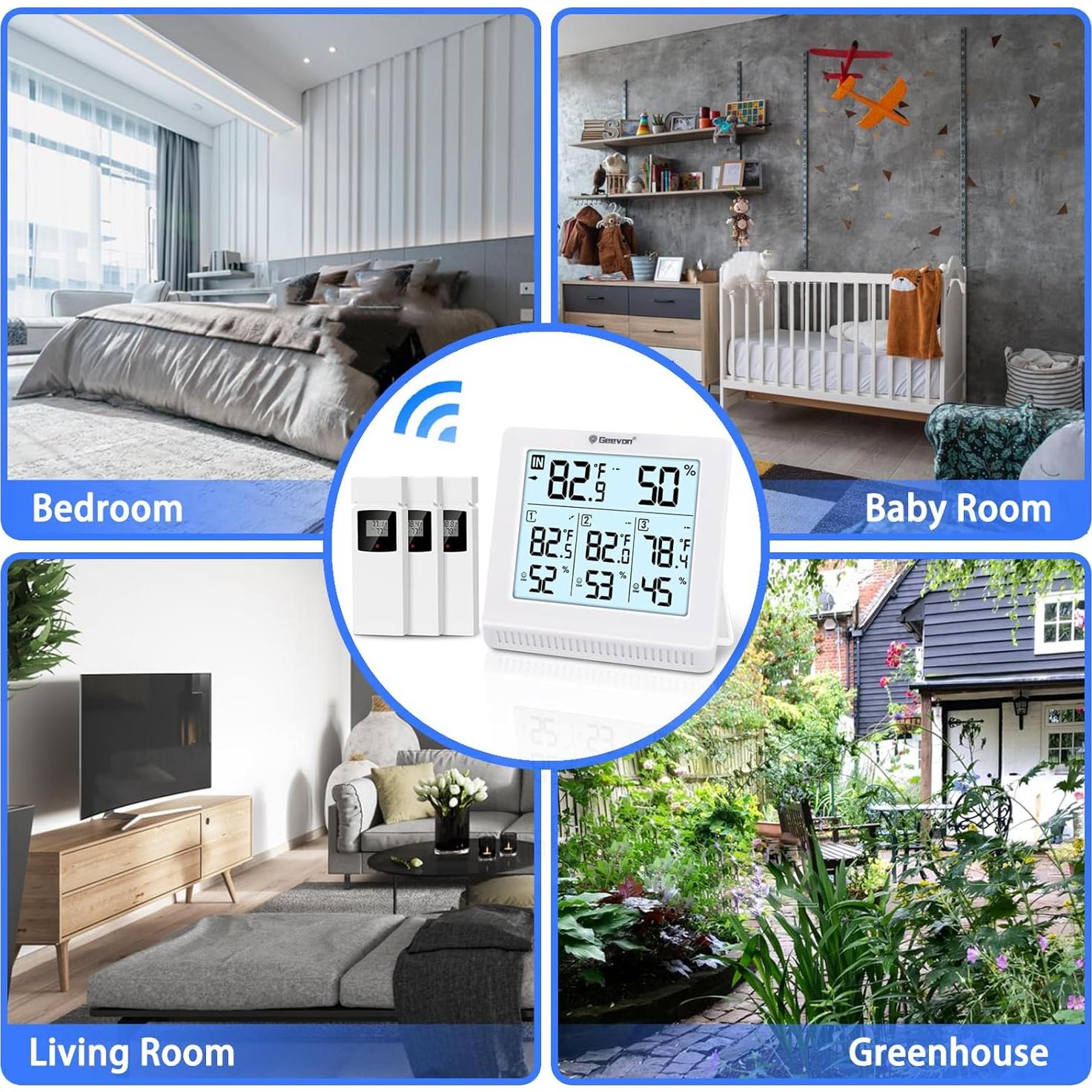 Termómetro Inalámbrico Geevon con 3 Sensores, Digital y USB