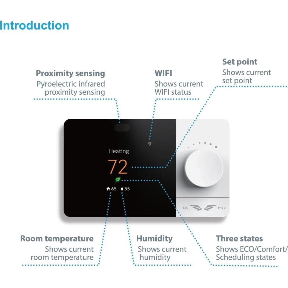 Termostato Inteligente ESC PRO 2 Wi-Fi Programable 24V