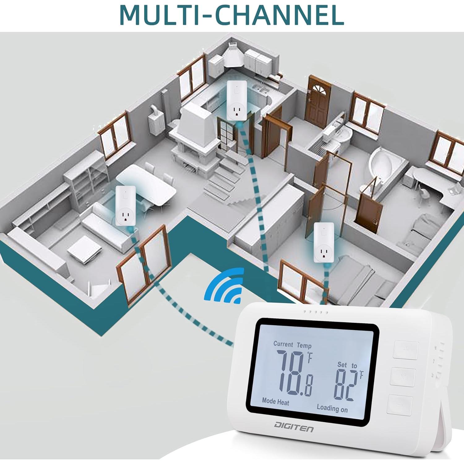 Termostato Inalámbrico DIGITEN WTC100 Pro Control Remoto 0.27kg