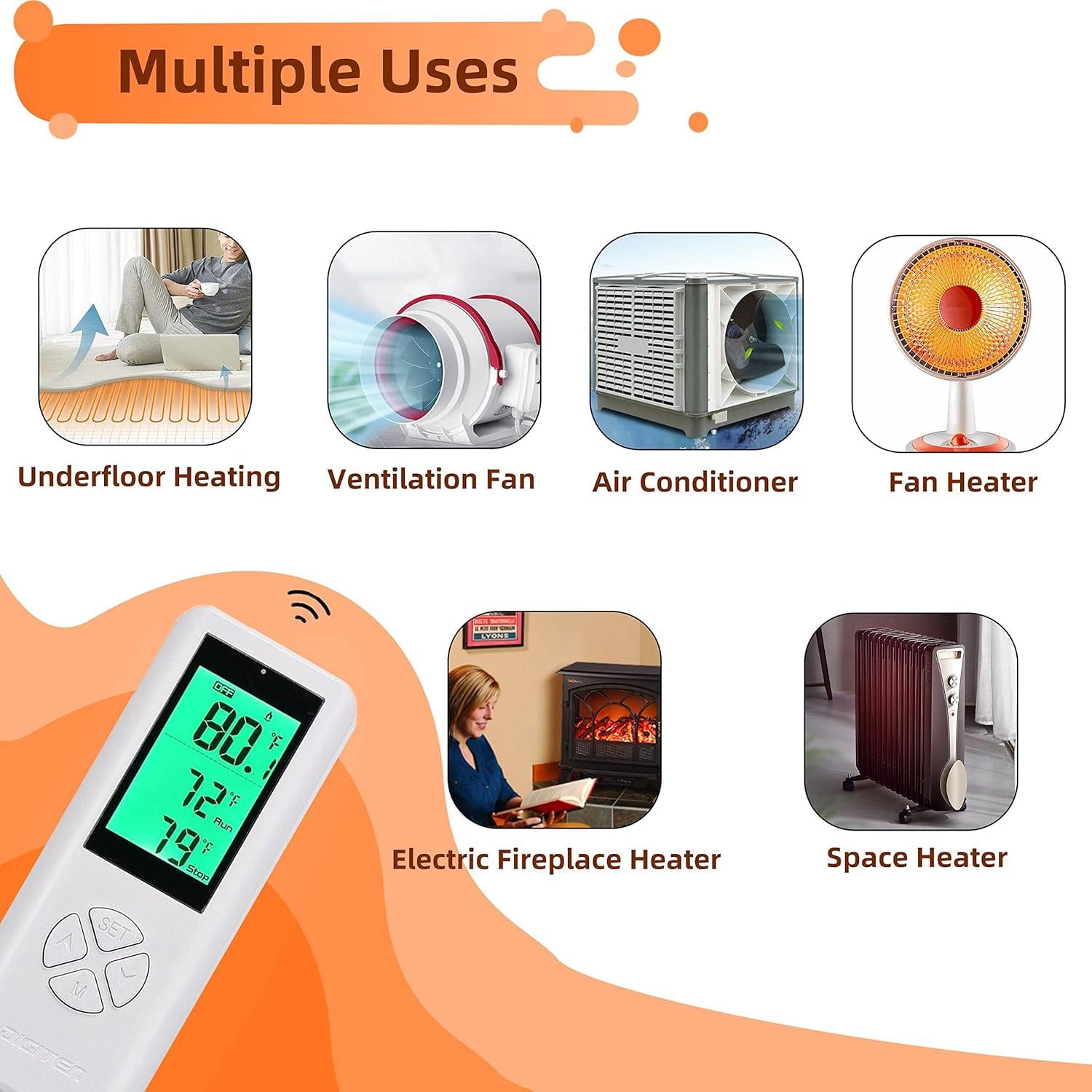 Termostato Inalámbrico DIGITEN WTC100 con Control Remoto