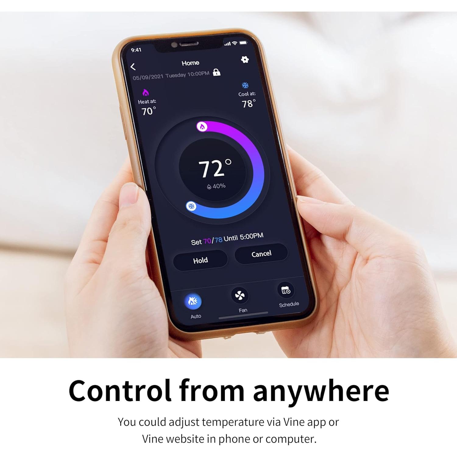 Termostato Inteligente Vine TJ-919E Wi-Fi Programable 7 Días
