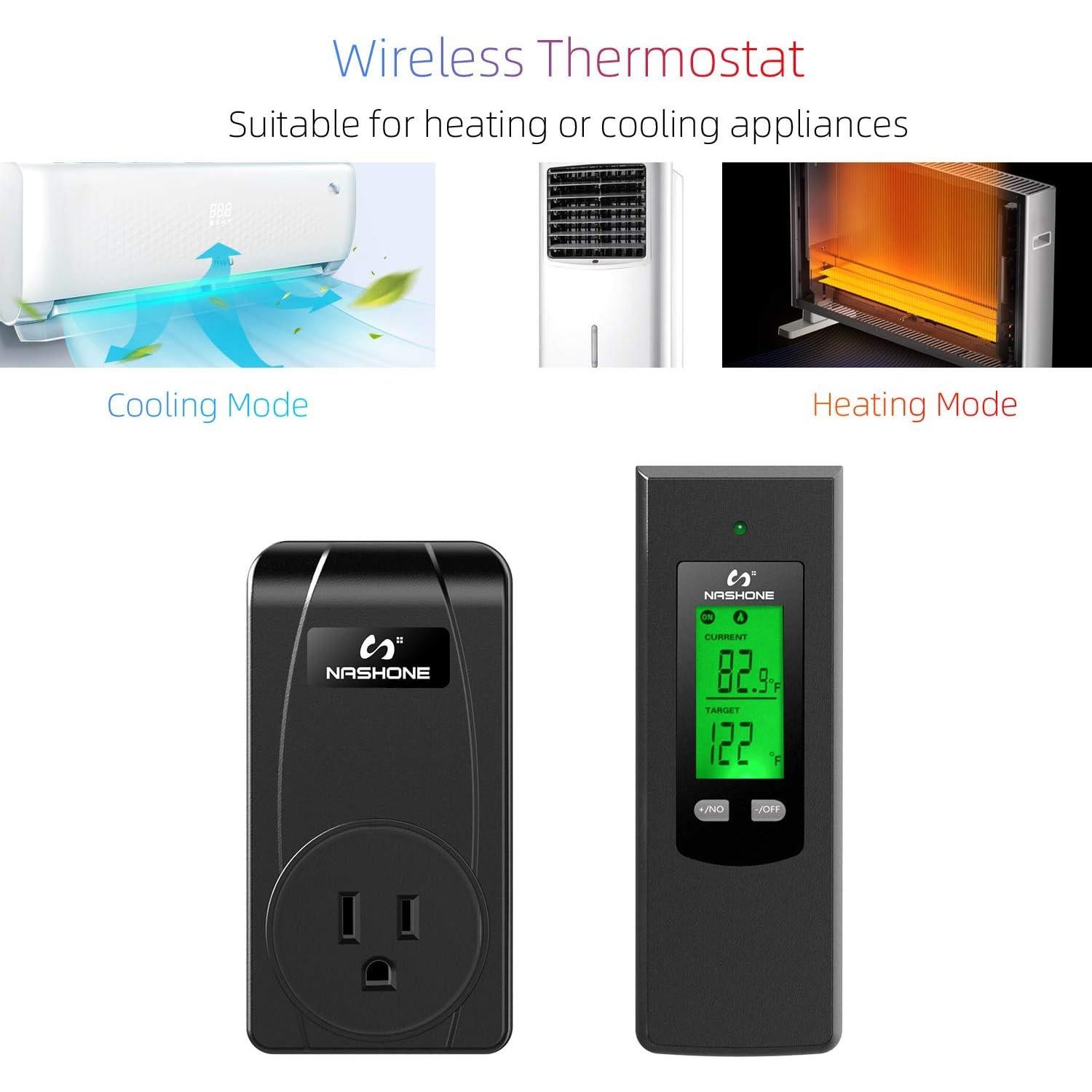 Enchufe Termostático Inalámbrico NASHONE con Control Remoto