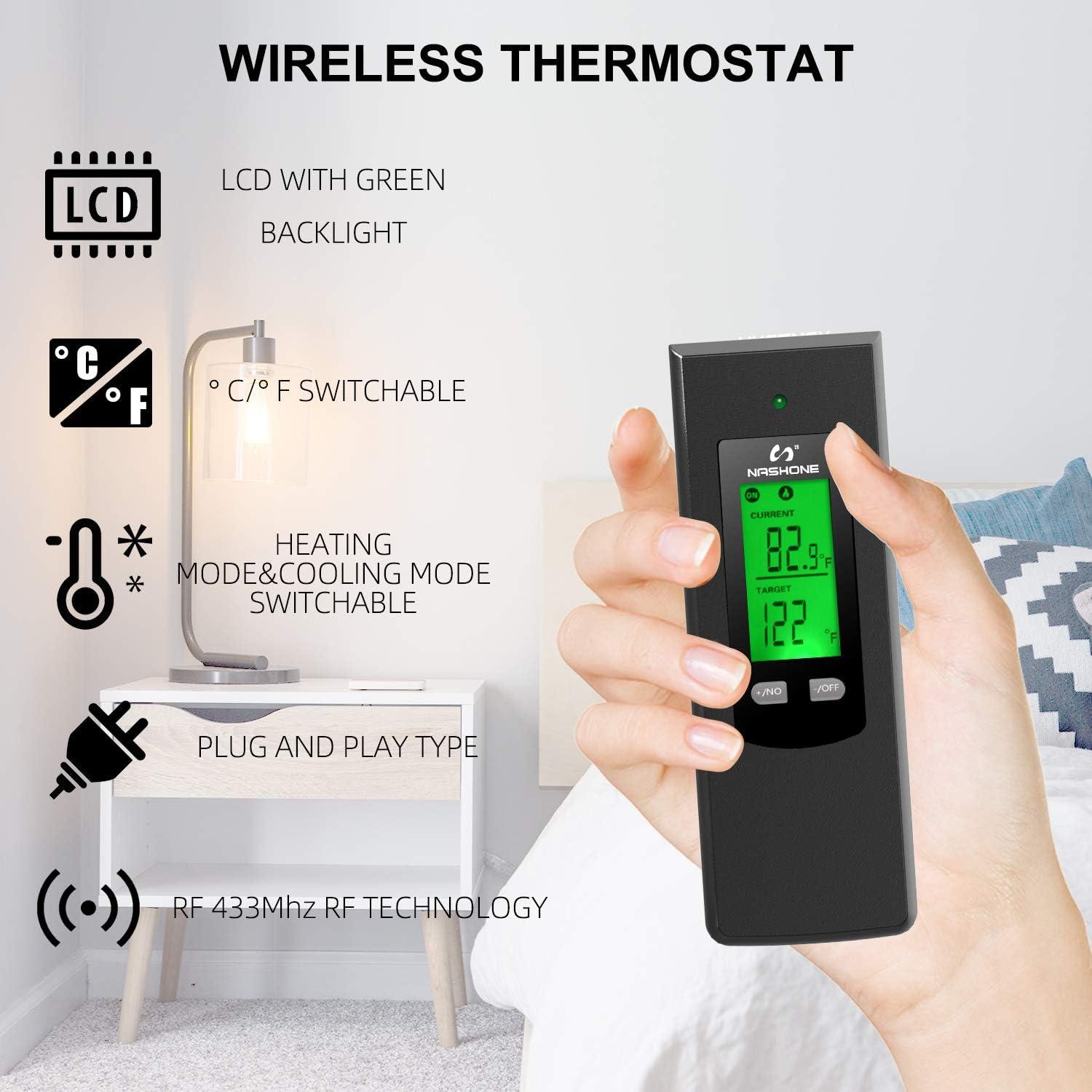 Enchufe Termostático Inalámbrico NASHONE con Control Remoto