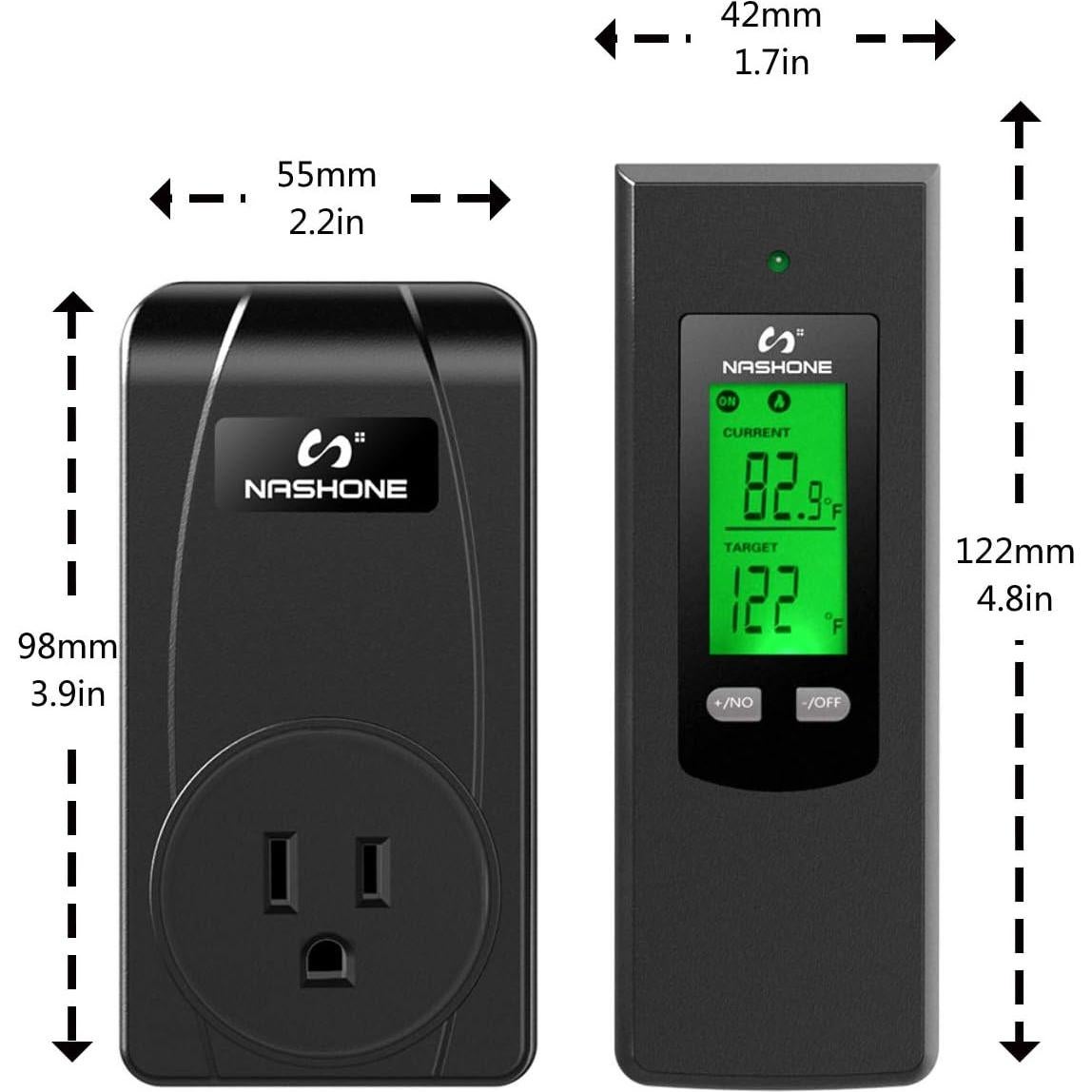 Enchufe Termostático Inalámbrico NASHONE con Control Remoto