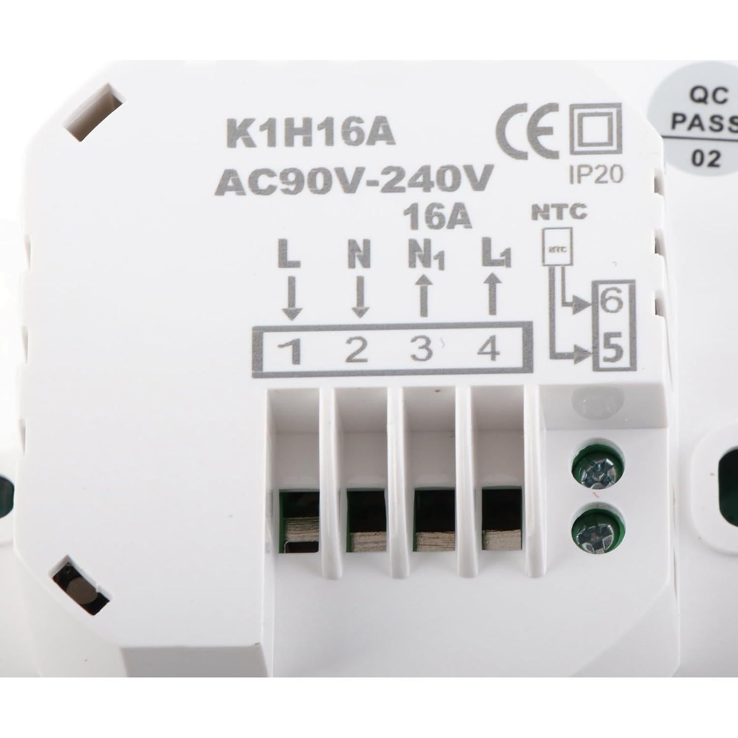 Termostato Programable Fdit K1H16A con Pantalla LCD 5-60°C