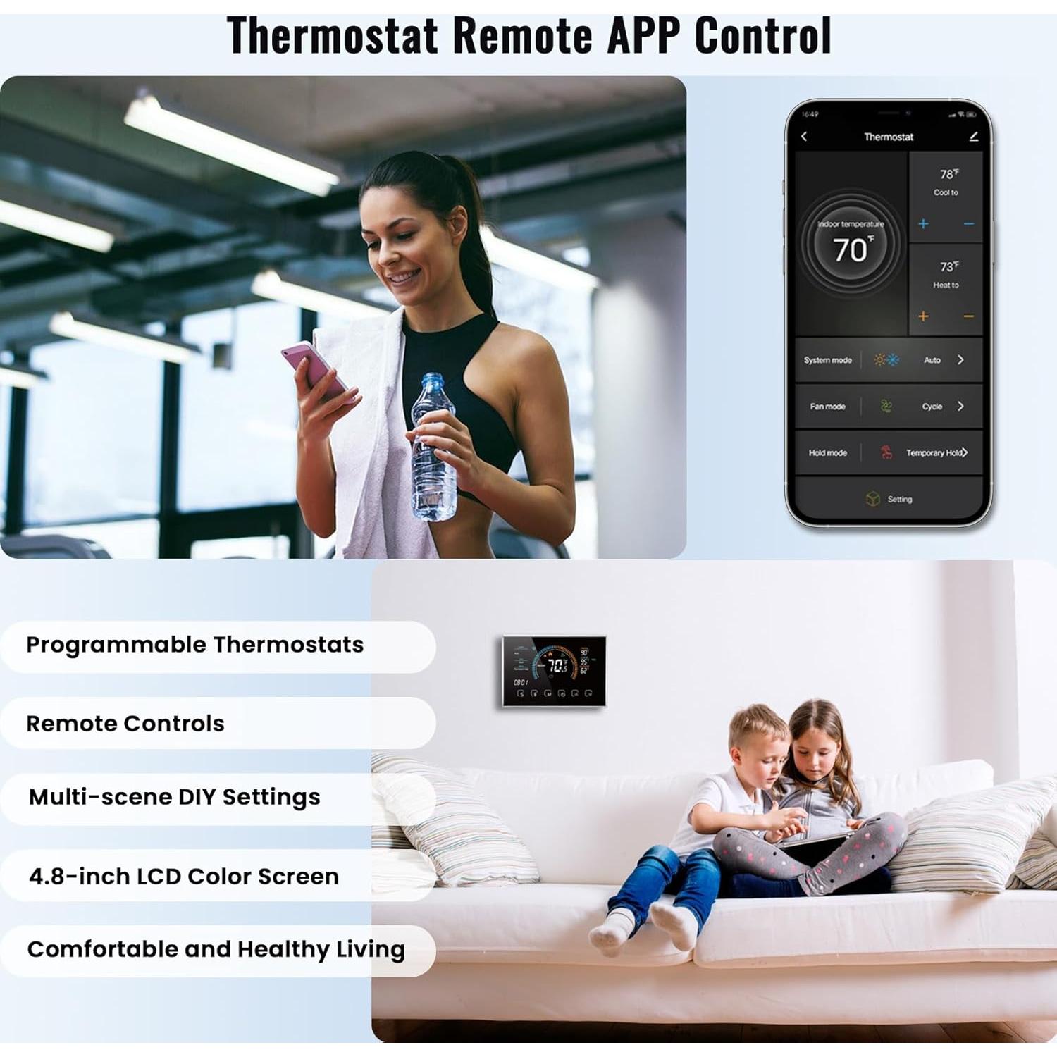 Termostato Programable WiFi Bestechy para Bomba de Calor