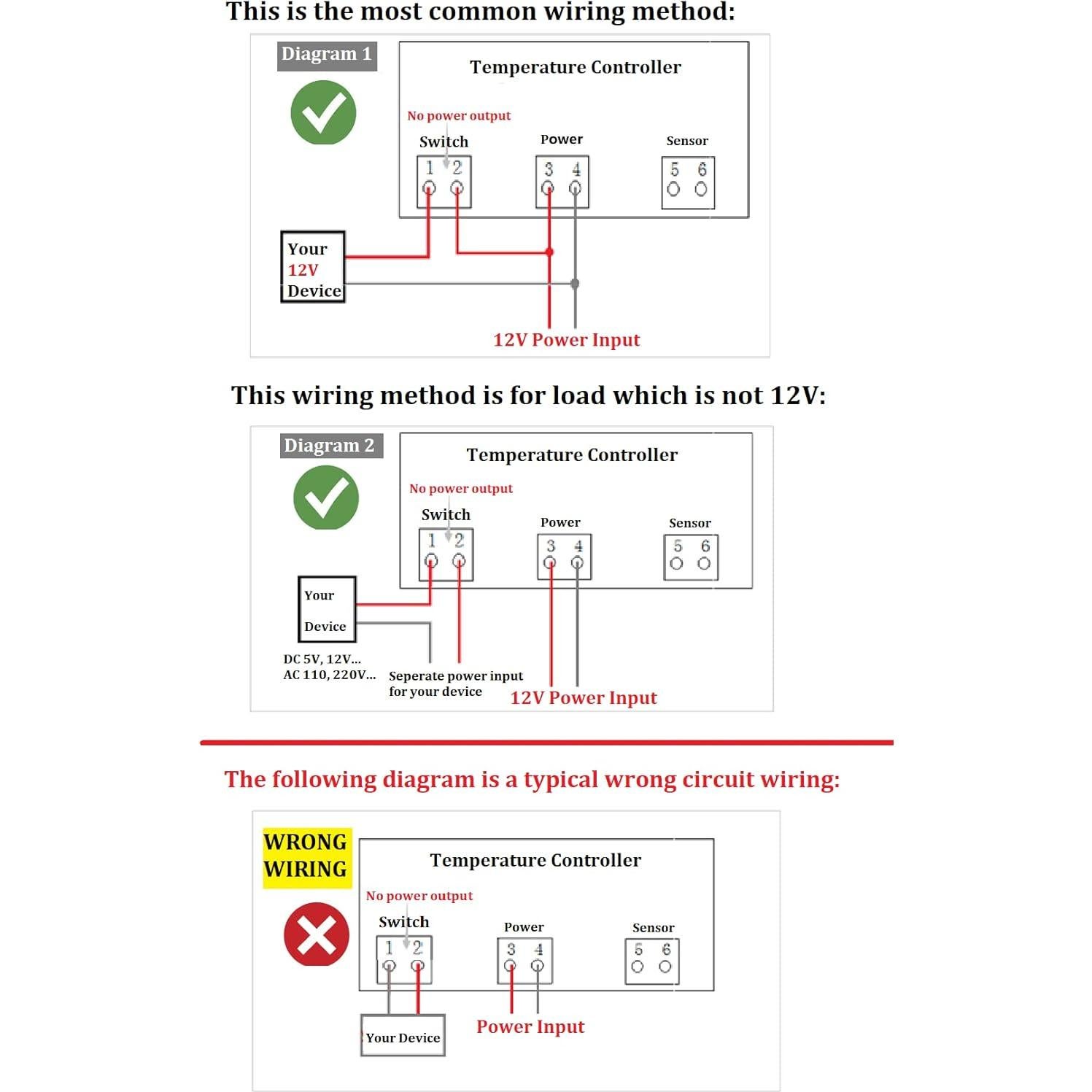 Controlador de Temperatura Digital Bayite DC 12V con Sensor NTC