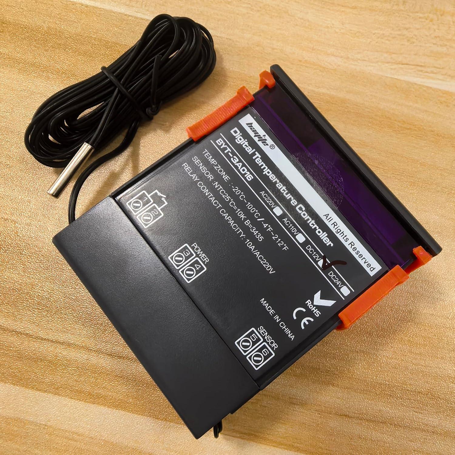 Controlador de Temperatura Digital Bayite DC 12V con Sensor NTC