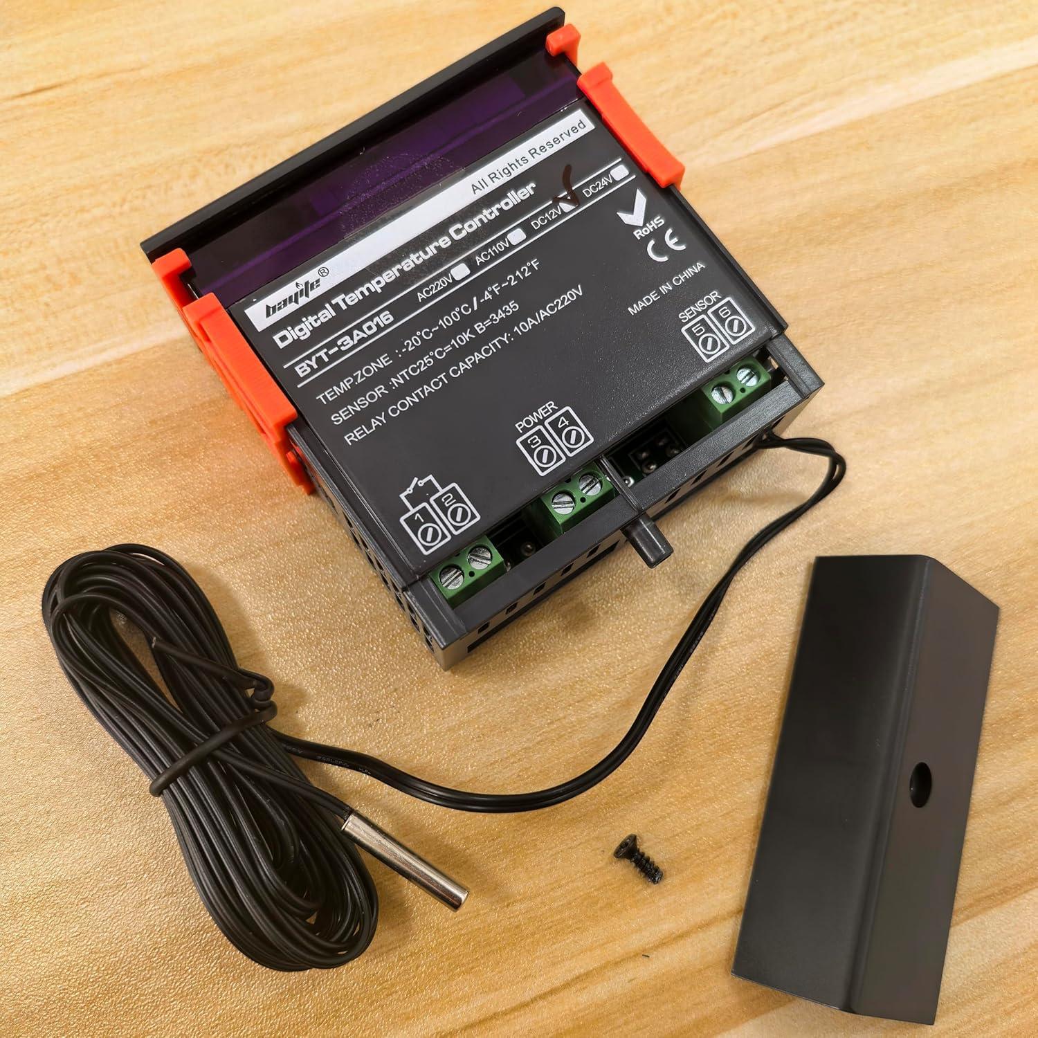 Controlador de Temperatura Digital Bayite DC 12V con Sensor NTC