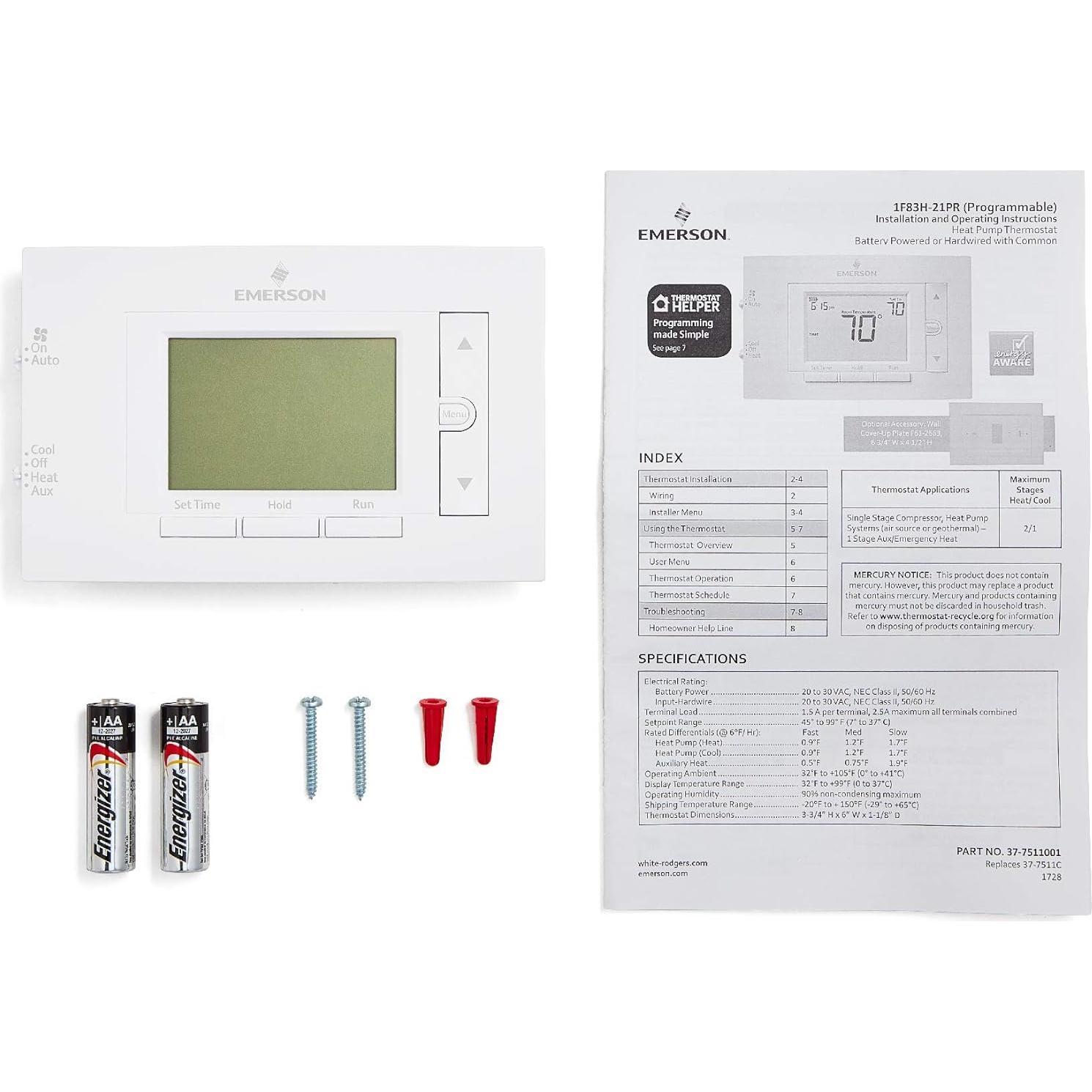 Termostato Programable Emerson 80 Series 24V para Bomba de Calor