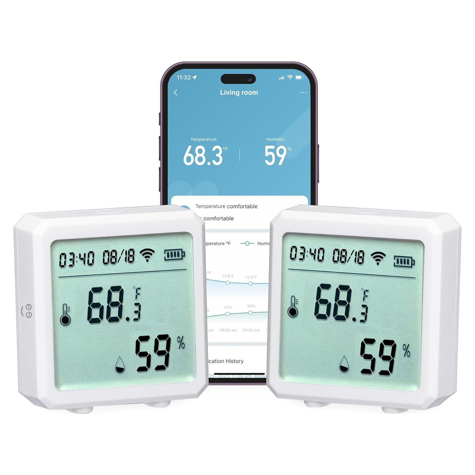 Sensor de Temperatura y Humedad Geeni - Paquete de 2, WiFi