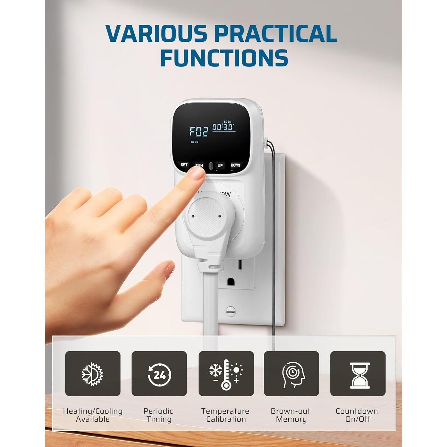 Controlador Digital de Temperatura DEWENWILS 15A 1800W