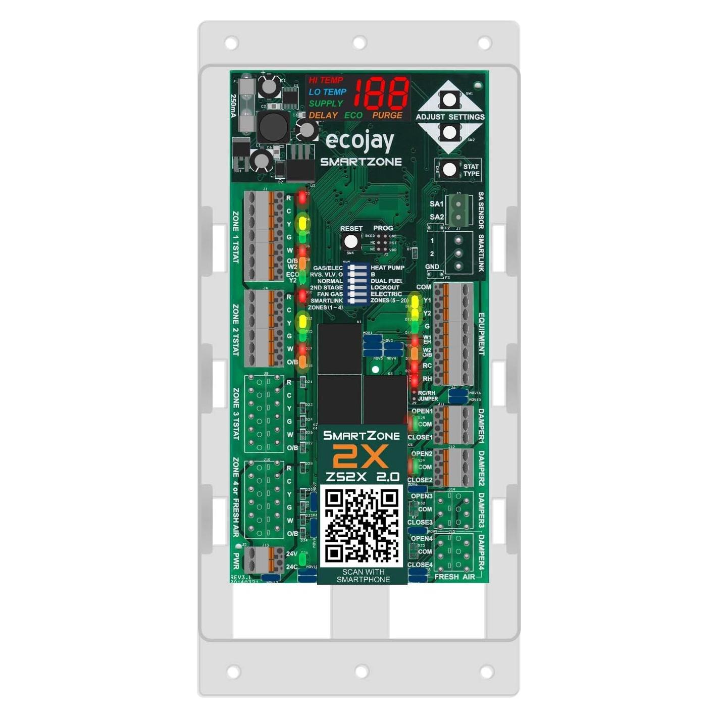 Controlador HVAC de 2 Zonas ECOJAY SmartZone con Sensor LED
