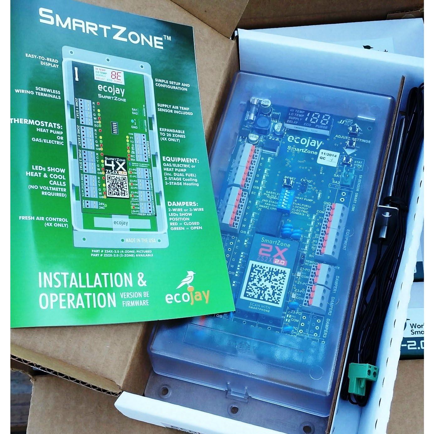 Controlador HVAC de 2 Zonas ECOJAY SmartZone con Sensor LED