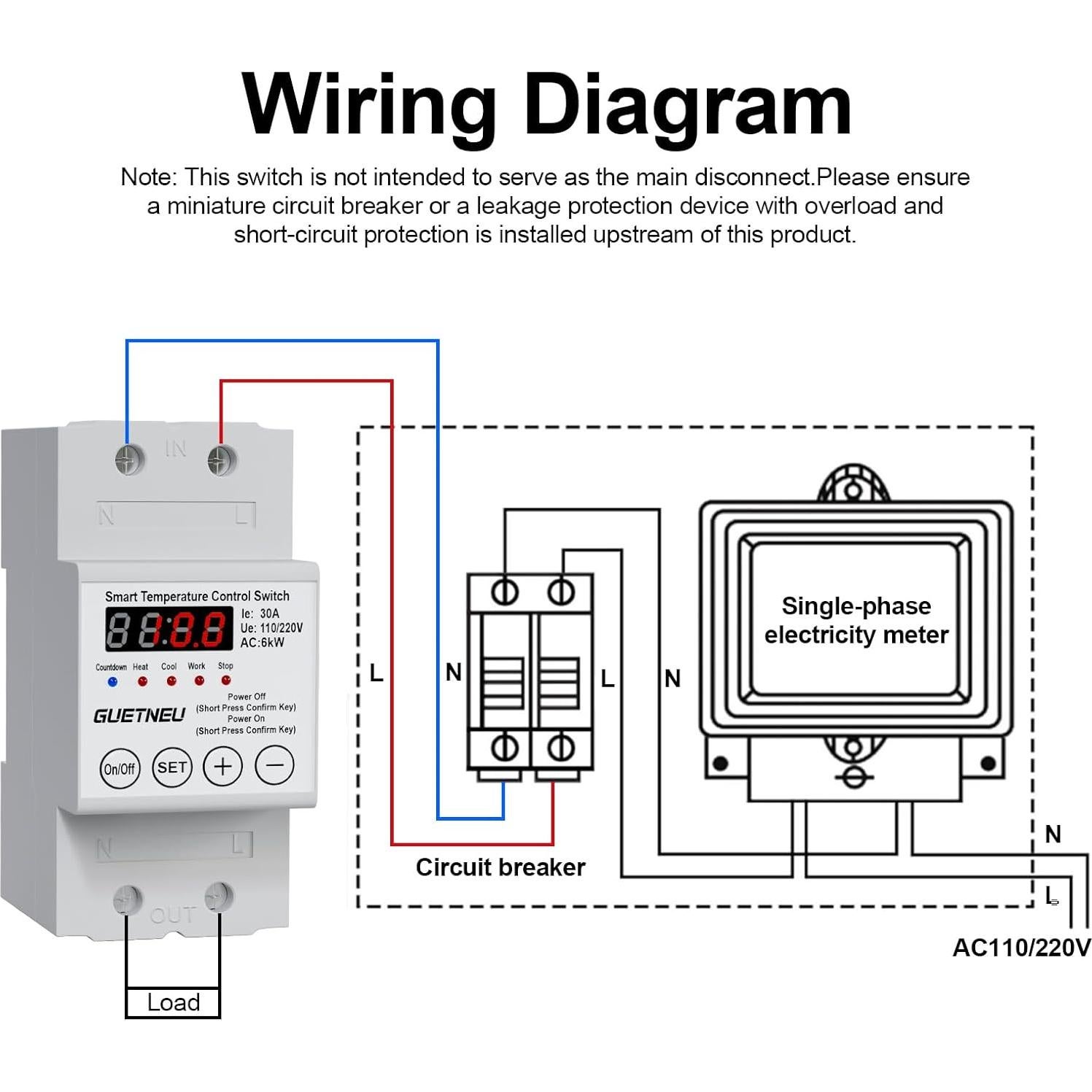 Controlador de Temperatura GUETNEU 110V-220V LED -40 a 140°C