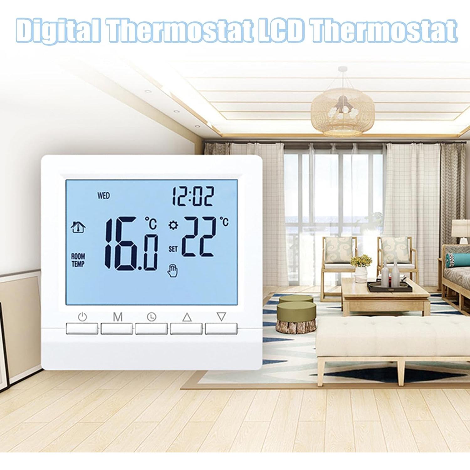 Termostato Programable Flylin LCD 24V con Bloqueo Infantil