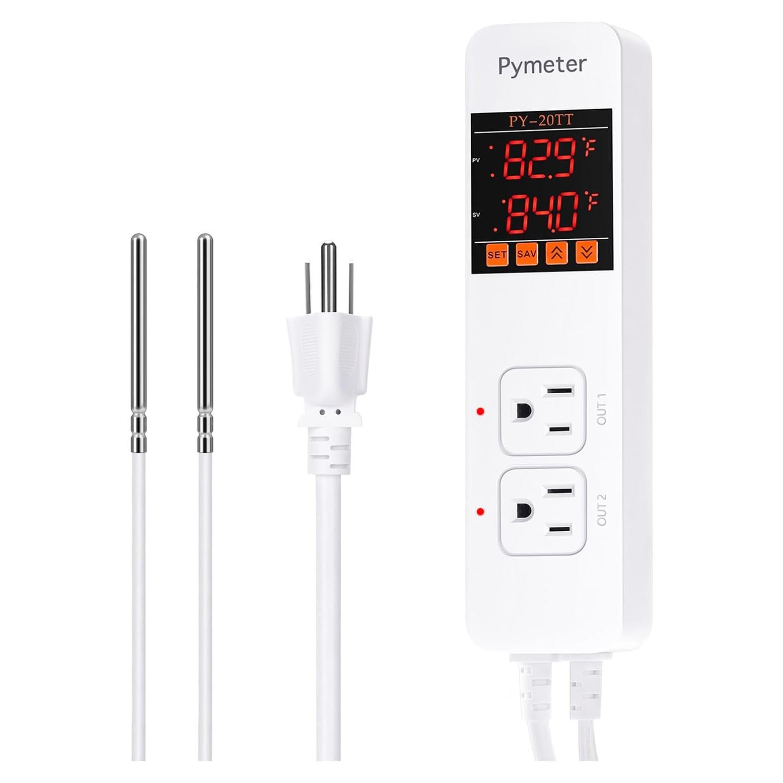 Controlador de Temperatura Digital Pymeter 10A 1200W Doble Sonda