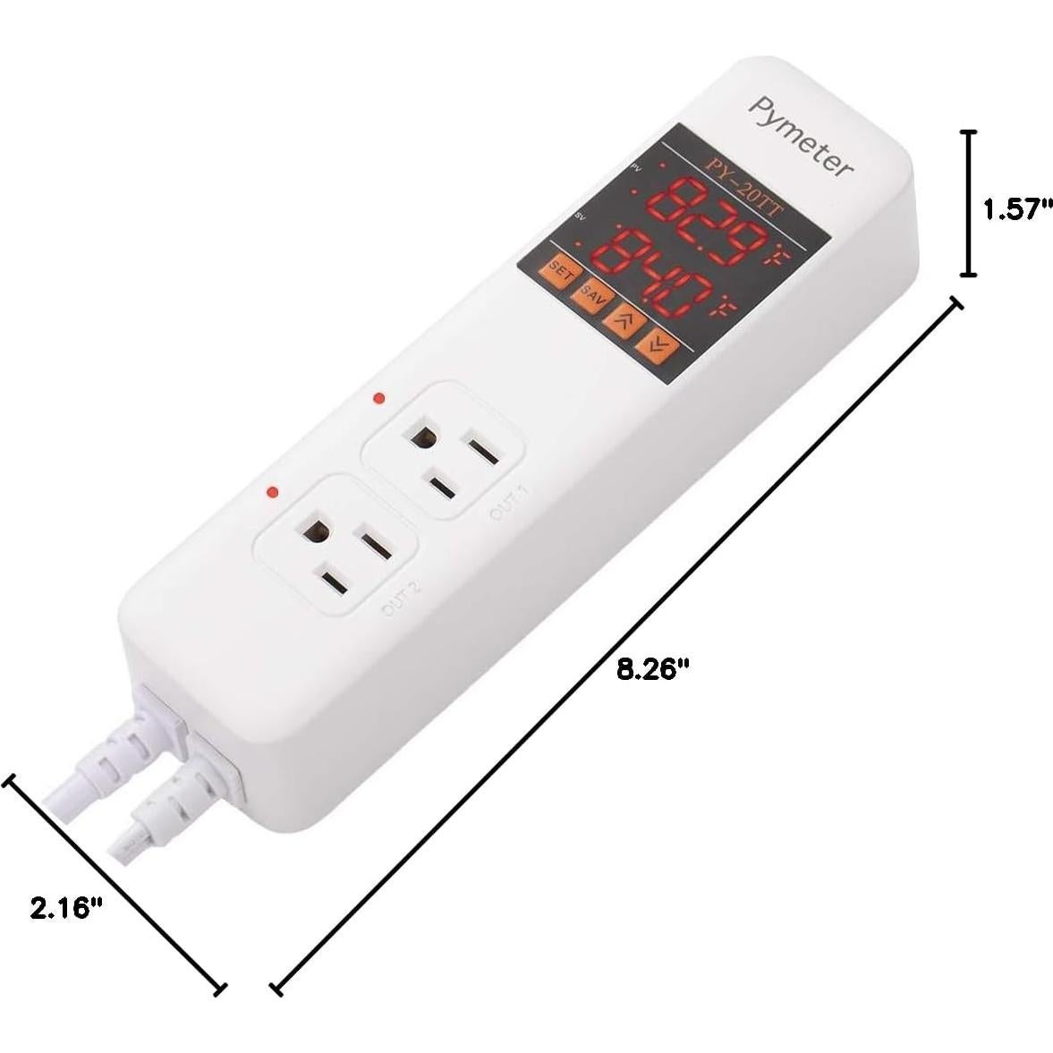 Controlador de Temperatura Digital Pymeter 10A 1200W Doble Sonda