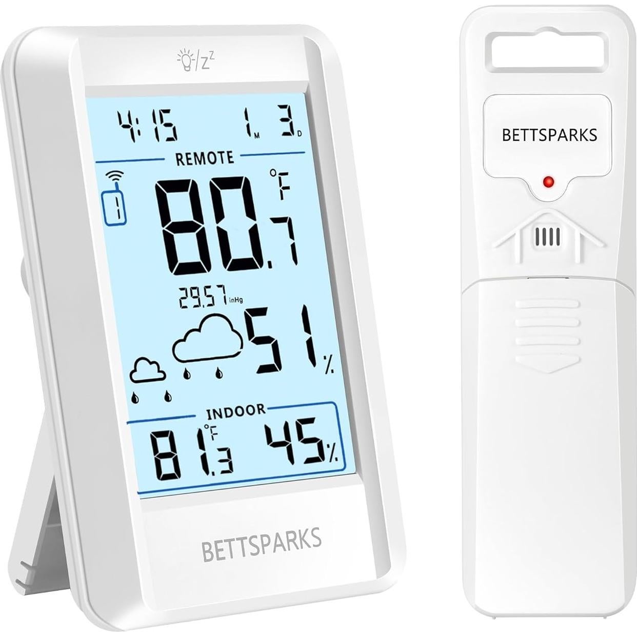 Termómetro Inalámbrico Bettsparks BR-E3-001 con Sensor Remoto