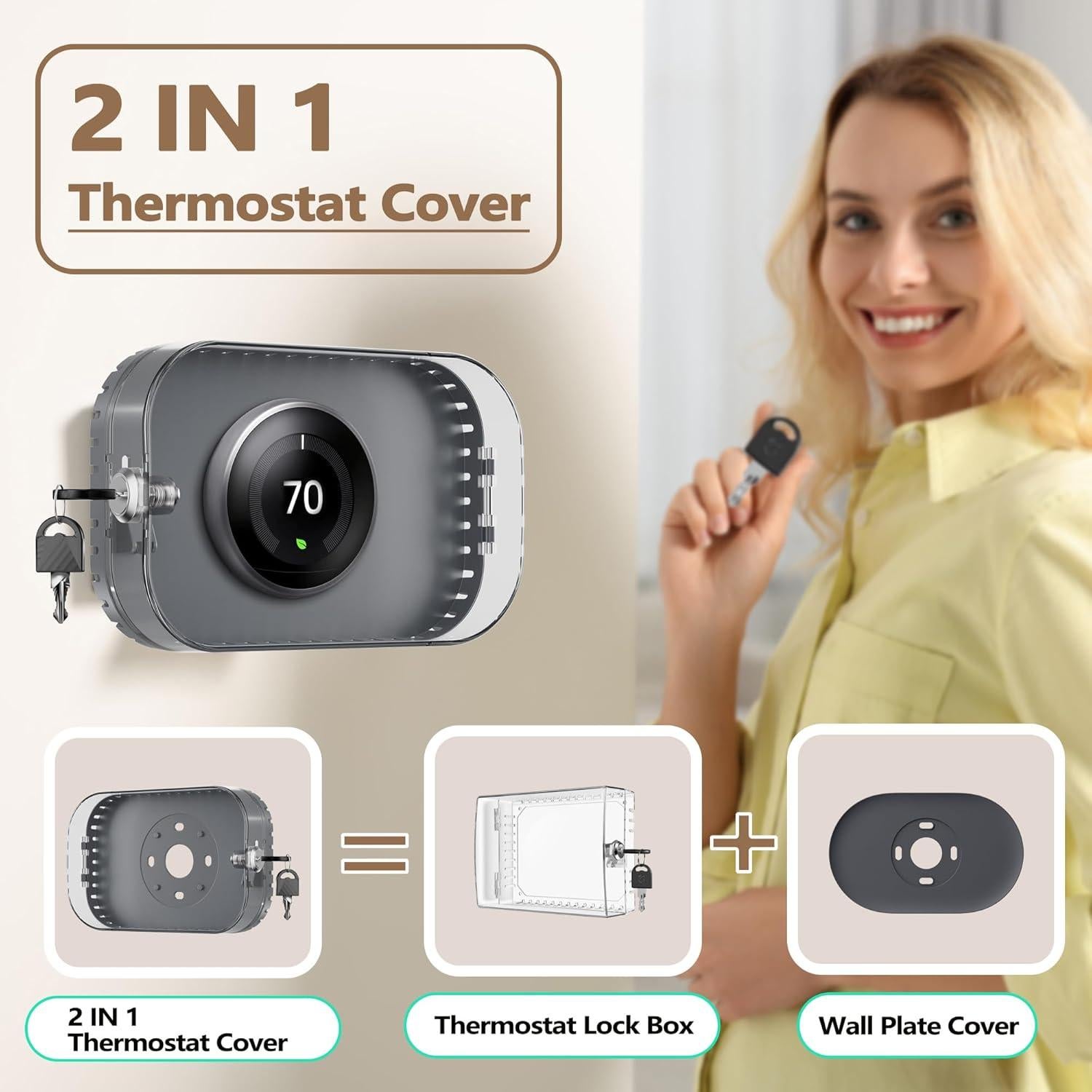 Caja de Bloqueo para Termostato Gedreew 21x13cm Gris