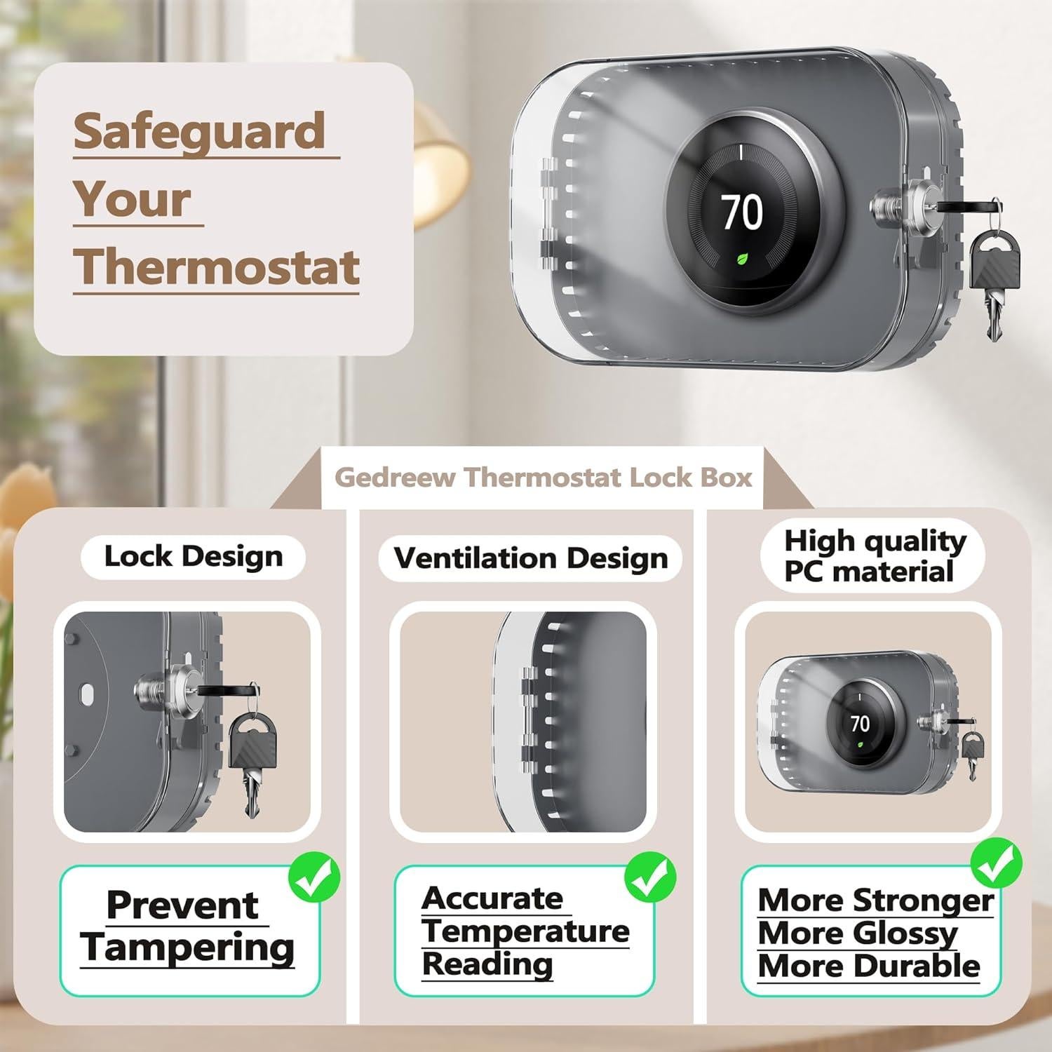 Caja de Bloqueo para Termostato Gedreew 21x13cm Gris