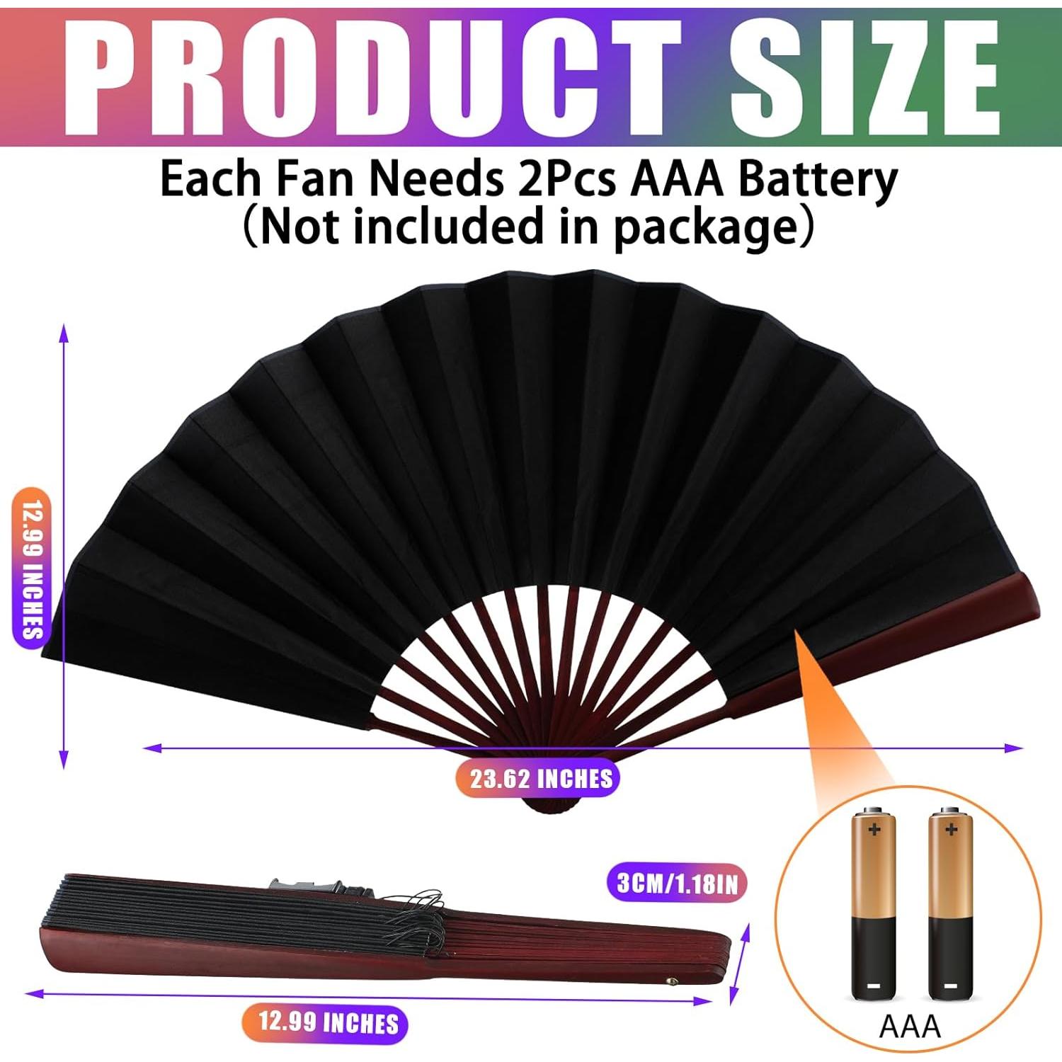 Abanico Plegable LED Roowest 6 Pcs 60 cm Colores Brillantes