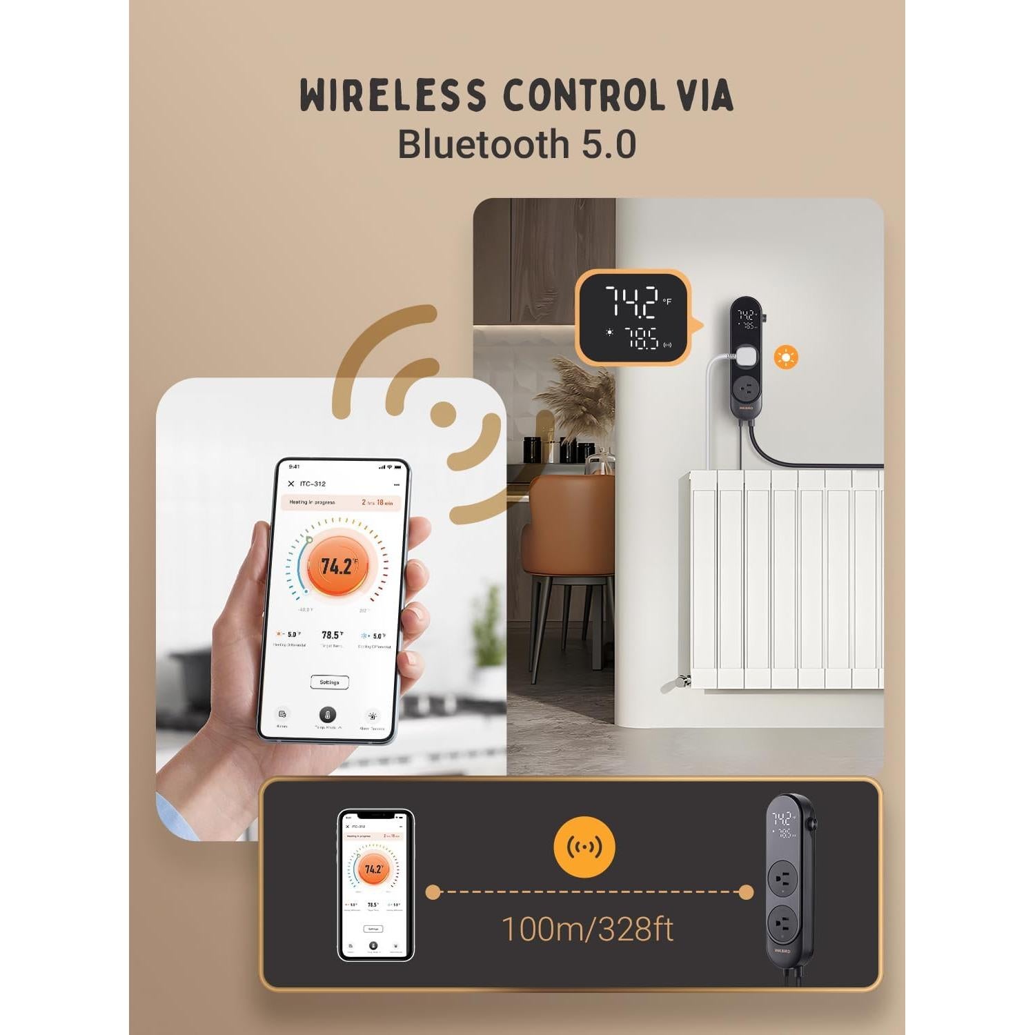 Controlador de Temperatura Digital INKBIRD ITC-312 1200W Bluetooth