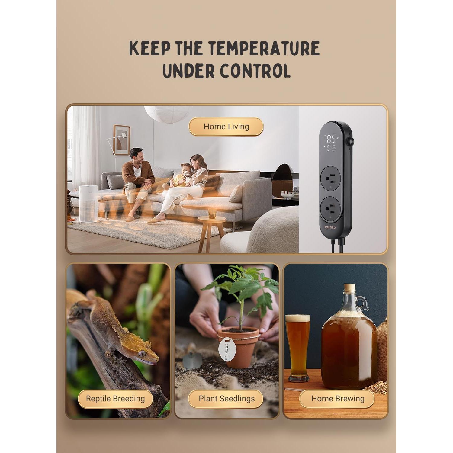 Controlador de Temperatura Digital INKBIRD ITC-312 1200W Bluetooth