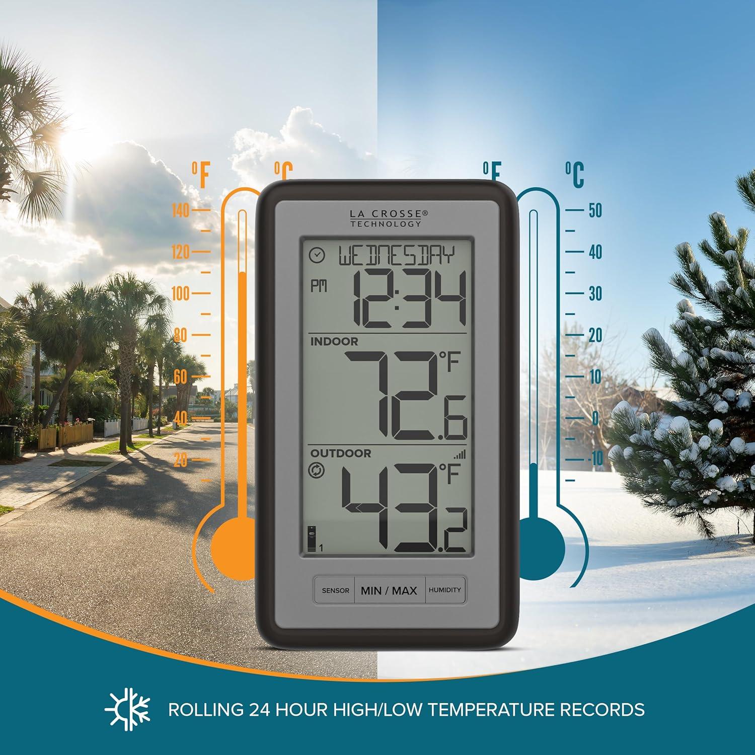 Termómetro Digital Inalámbrico La Crosse WS-9160UV3 - Interior y Exterior