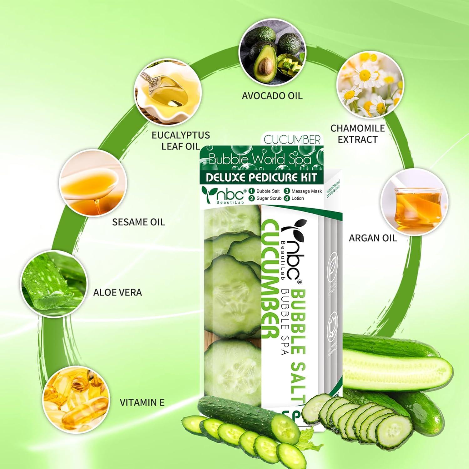 Kit de Pedicura Spa nbc BeautiLab 4 Pasos Pies Suaves Pepino