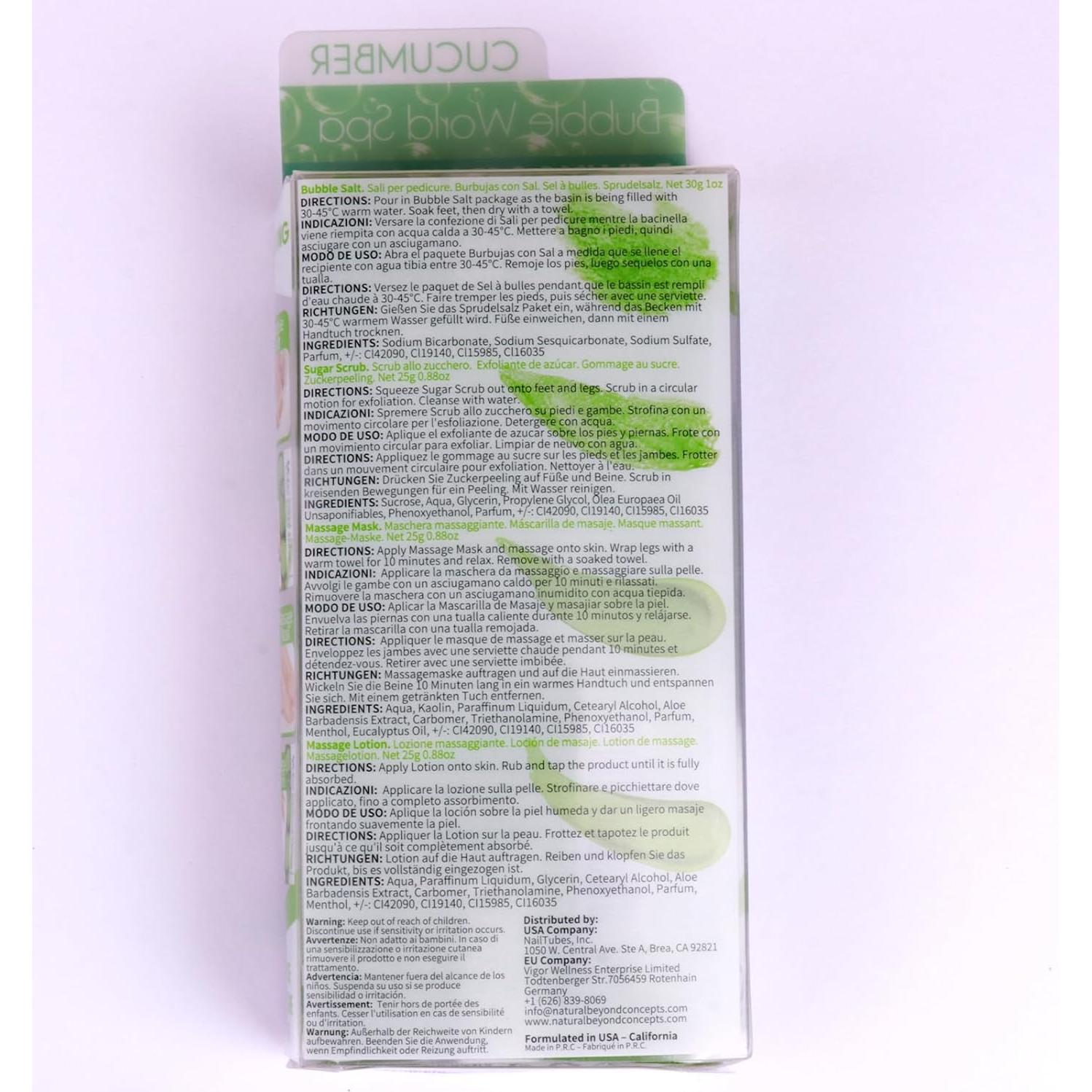 Kit de Pedicura Spa nbc BeautiLab 4 Pasos Pies Suaves Pepino