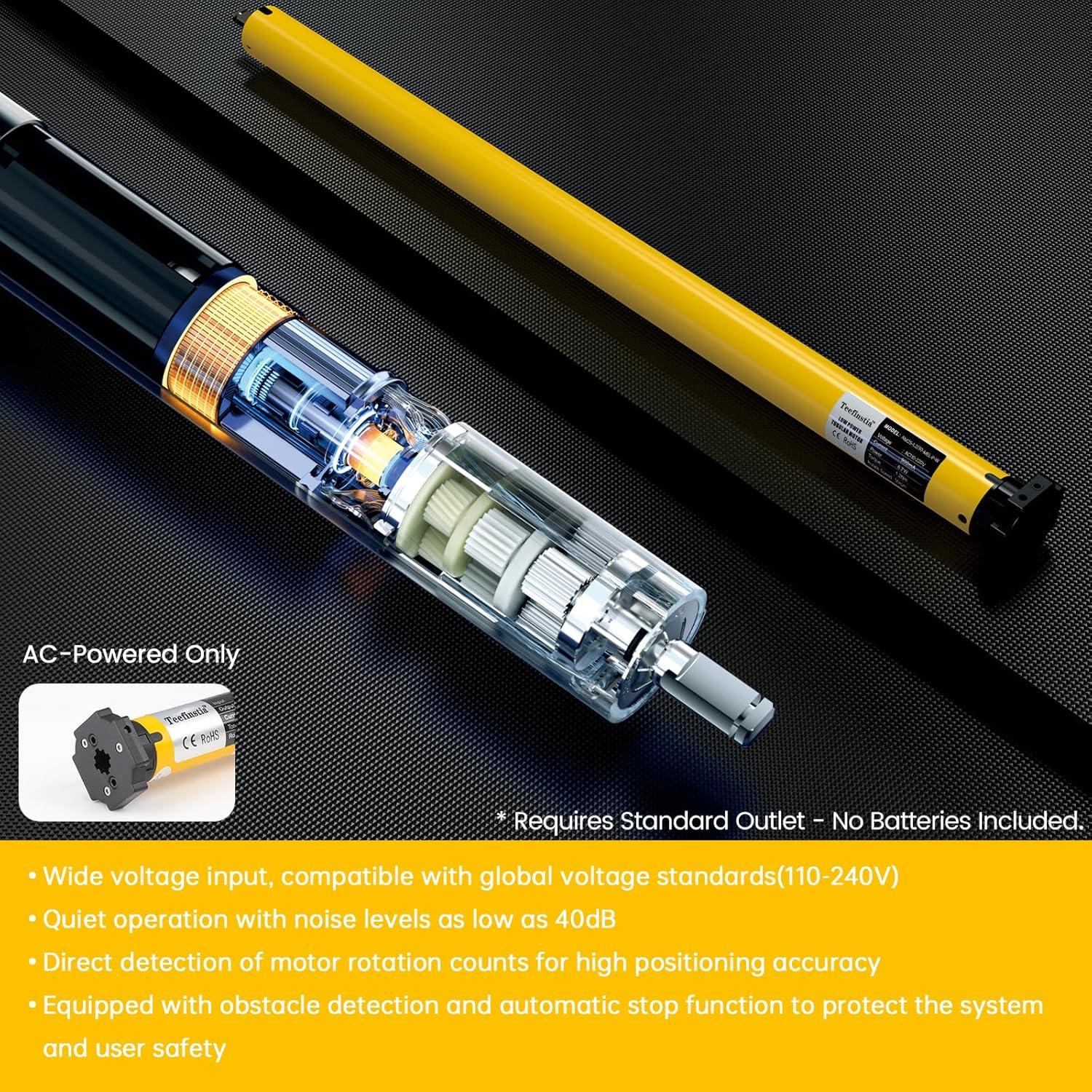 Motor de Persianas WiFi Teefinstia AM25-1.2, 1.5" Tubo, 1.13kg