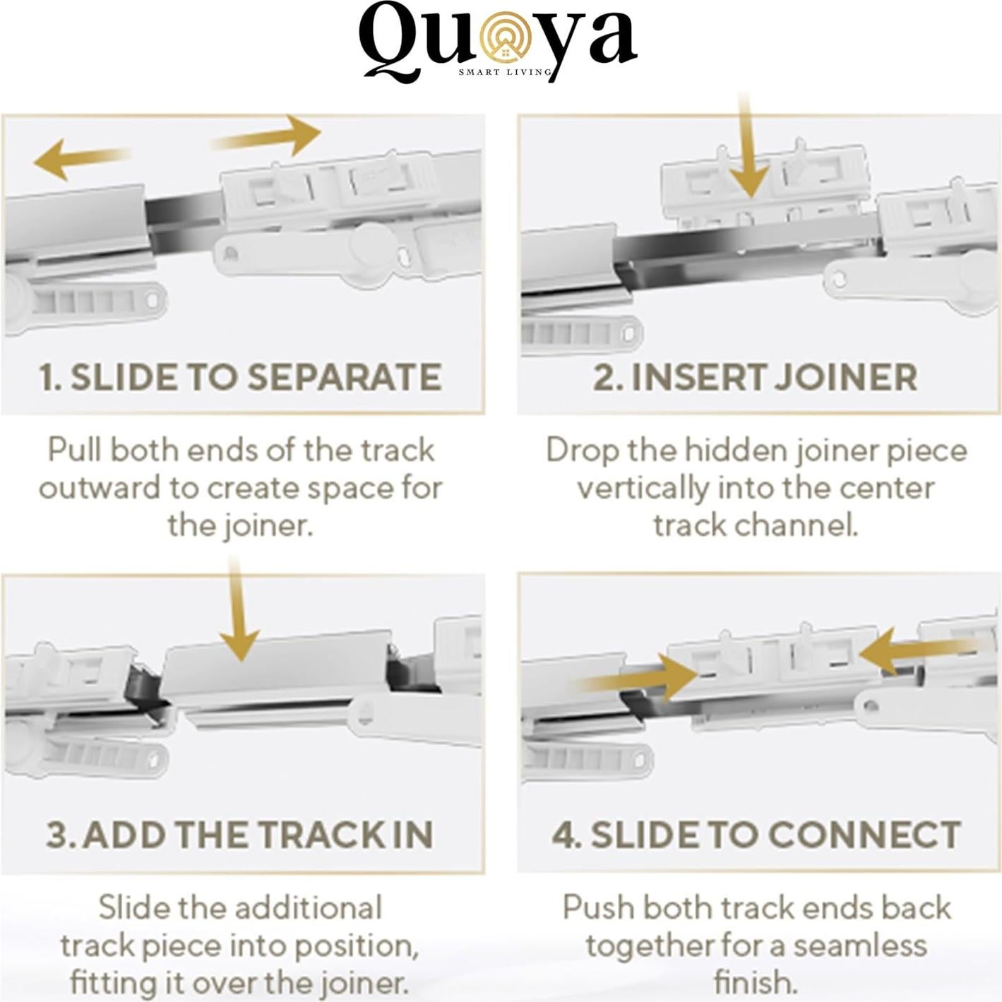 Pista de Cortina Eléctrica Quoya BL01 Ajustable 3m Control Remoto