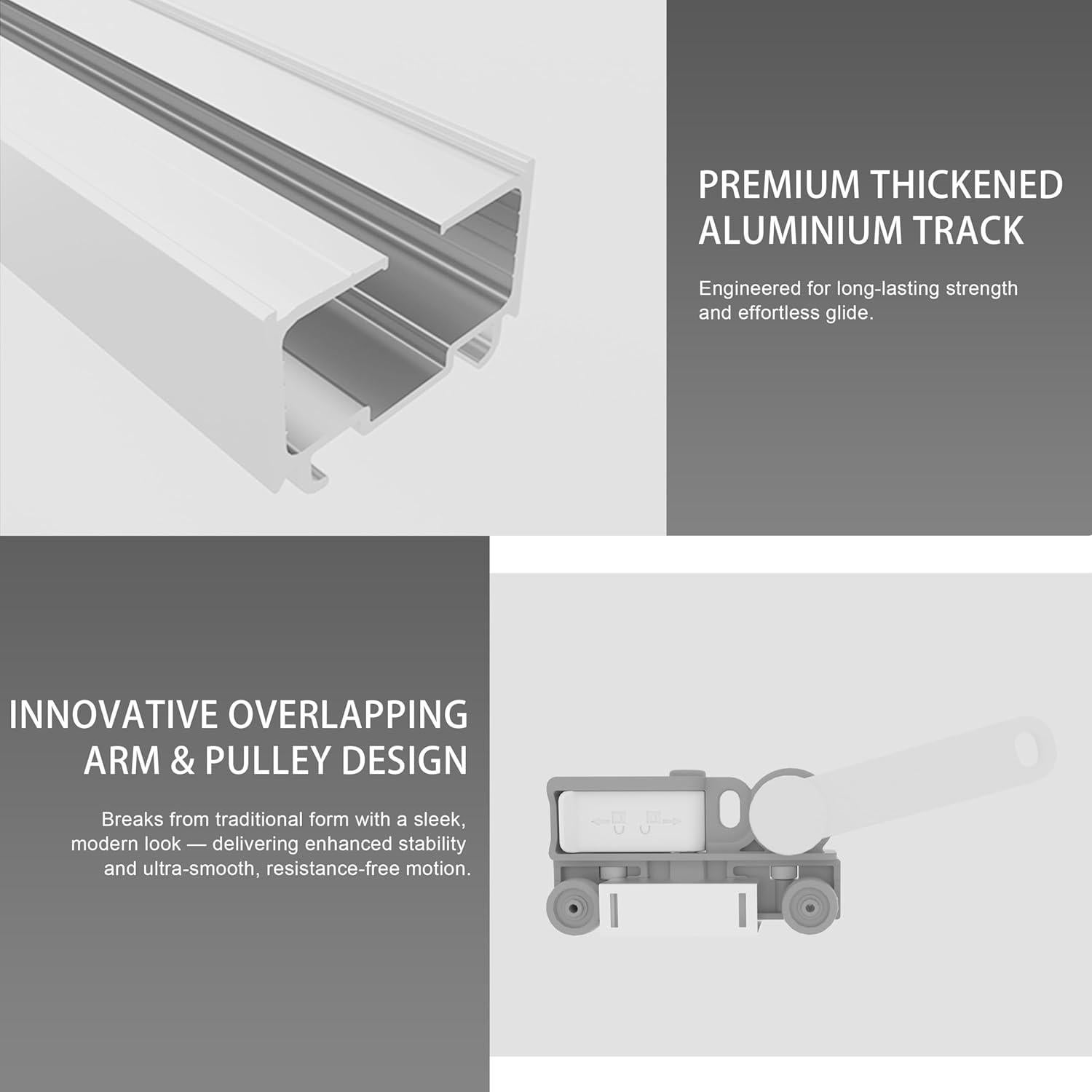 Pista de Cortina Eléctrica Quoya BL01 Ajustable 3m Control Remoto