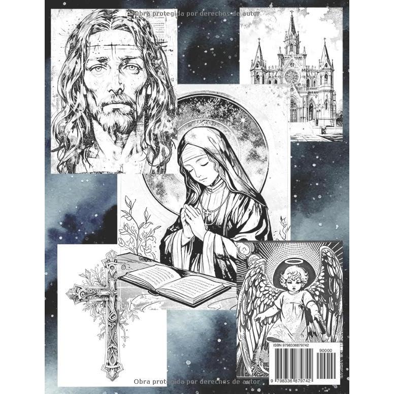 MEGA Libro Cristiano Para Colorear Para Adultos Y Adolescents: Páginas Para Colorear De Jesús Santa María Historias Bíblicas Y Símbolos | ... Del Estrés (Cristianismo) (Spanish Edition)