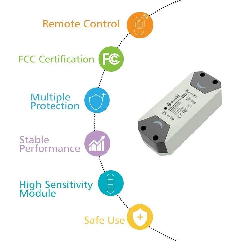 Interruptor RF Inalámbrico eMylo 12V para Motor - 2 Transmisores