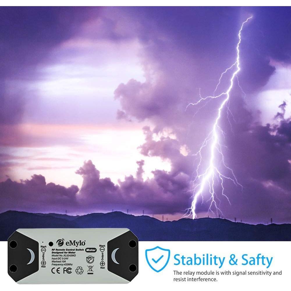 Interruptor RF Inalámbrico eMylo 12V para Motor - 2 Transmisores