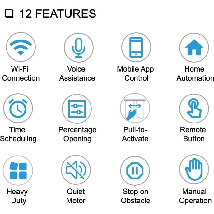 Varilla de Cortina Inteligente HC 3.05 m Control Remoto WiFi