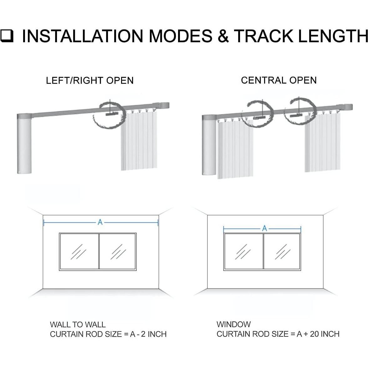 Varilla de Cortina Inteligente HC 3.05 m Control Remoto WiFi
