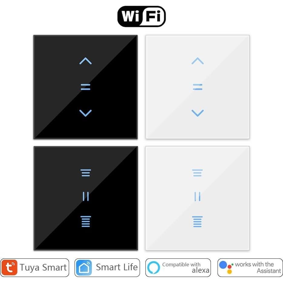 Interruptor de Cortinas WiFi Tuya XJRJ Estilo 1 Blanco 600W