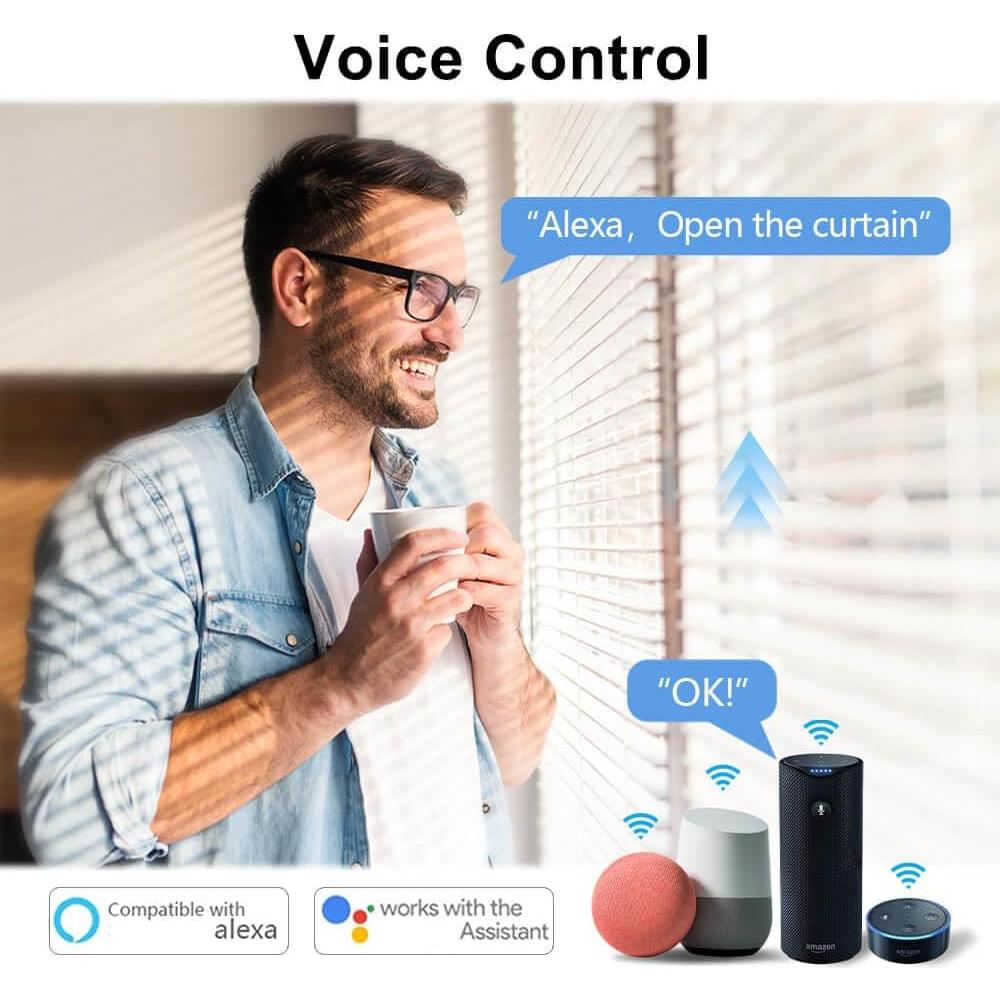 Interruptor de Cortinas WiFi Tuya XJRJ Estilo 1 Blanco 600W