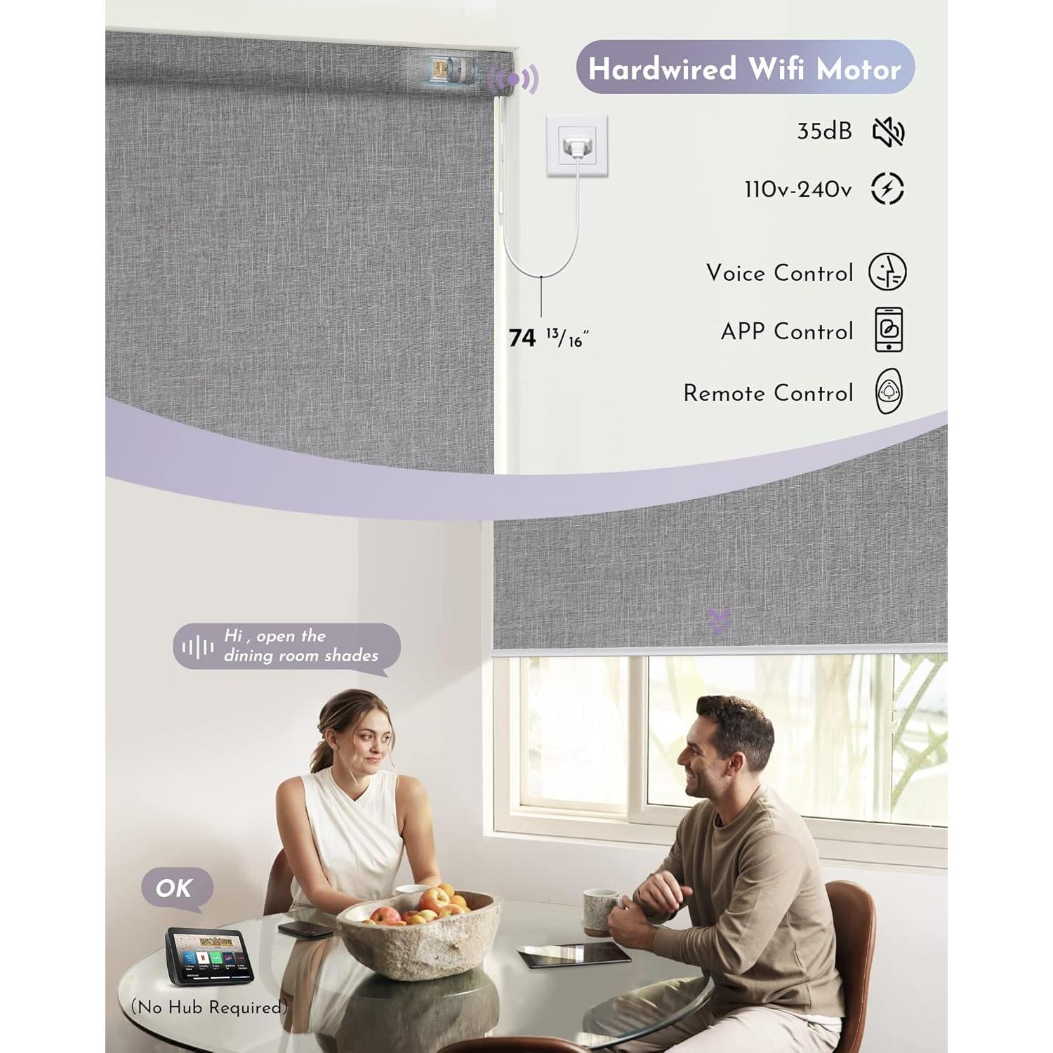 Persianas Motorizadas Graywind 100% Opacas 251x305 cm Control Remoto