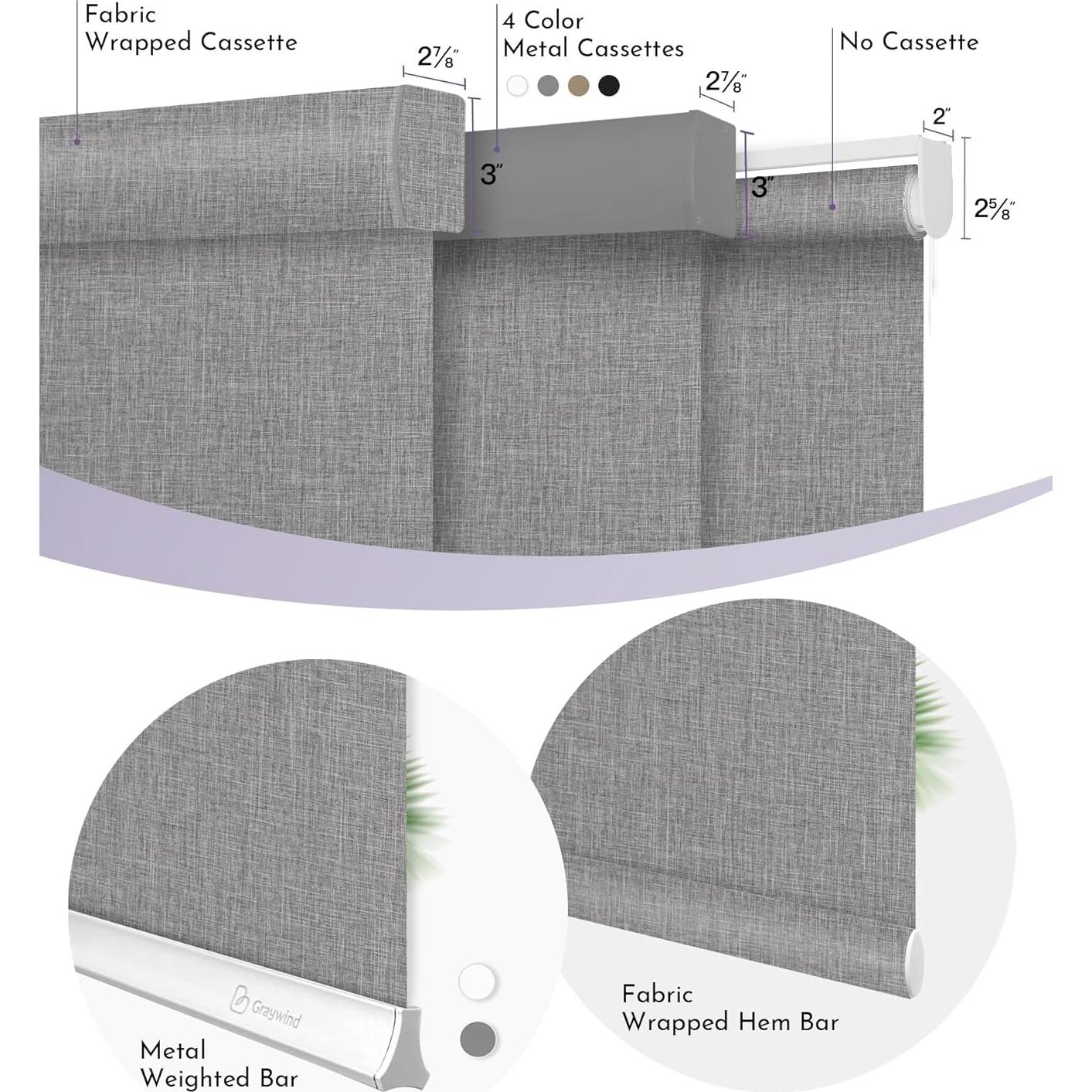 Persianas Motorizadas Graywind 100% Opacas 251x305 cm Control Remoto