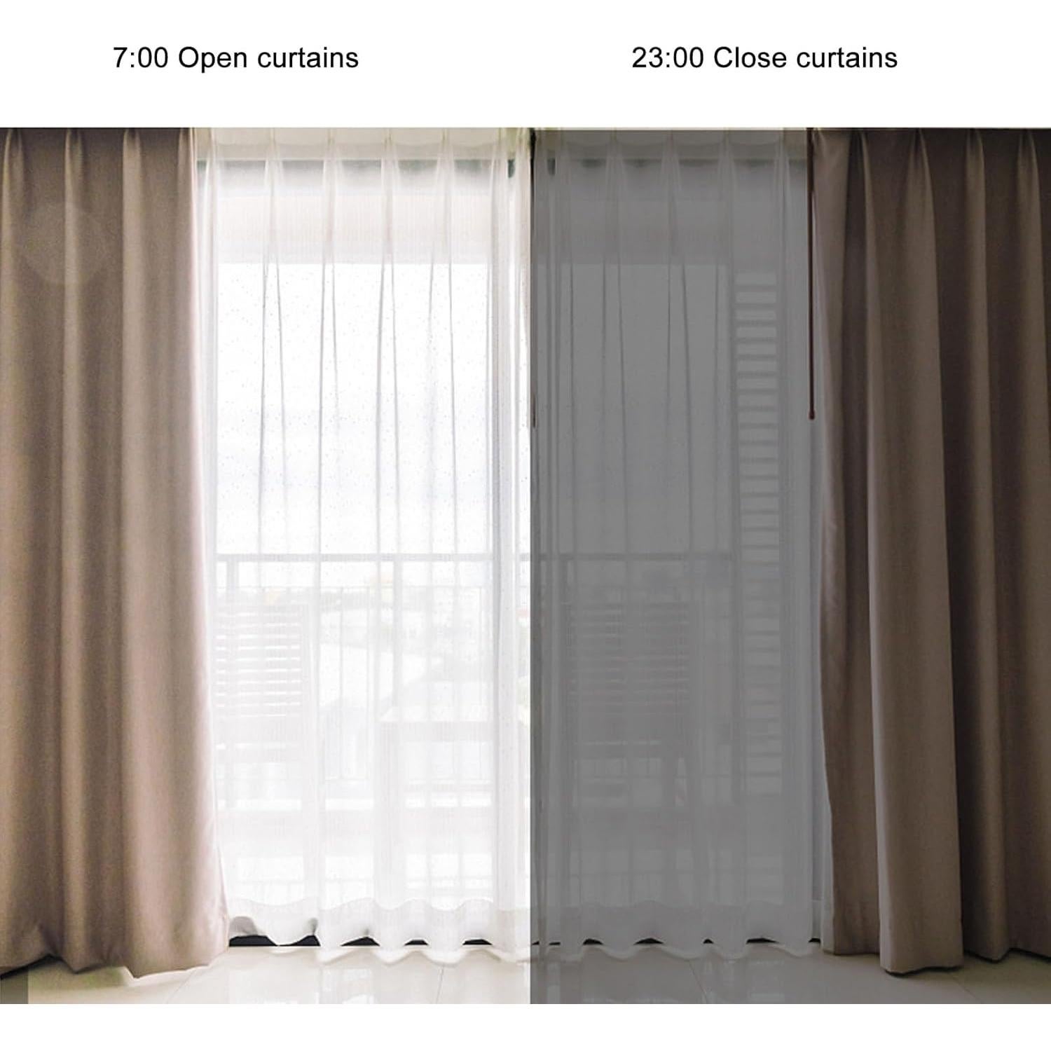 Apertura de Cortinas Inteligente Yunir, Control Remoto BT, Sensor Luz