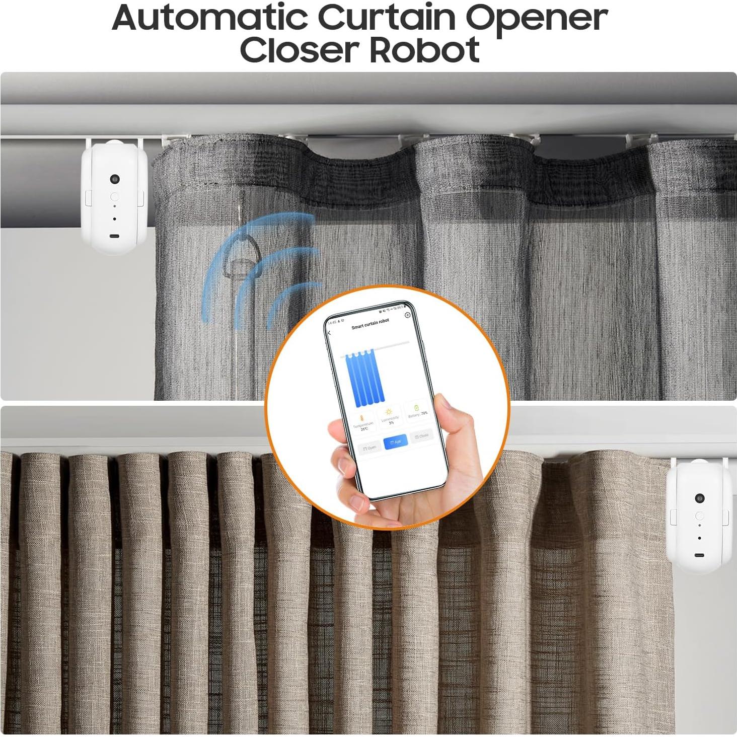 Abridor Automático de Cortina Garosa U-rail Control Remoto